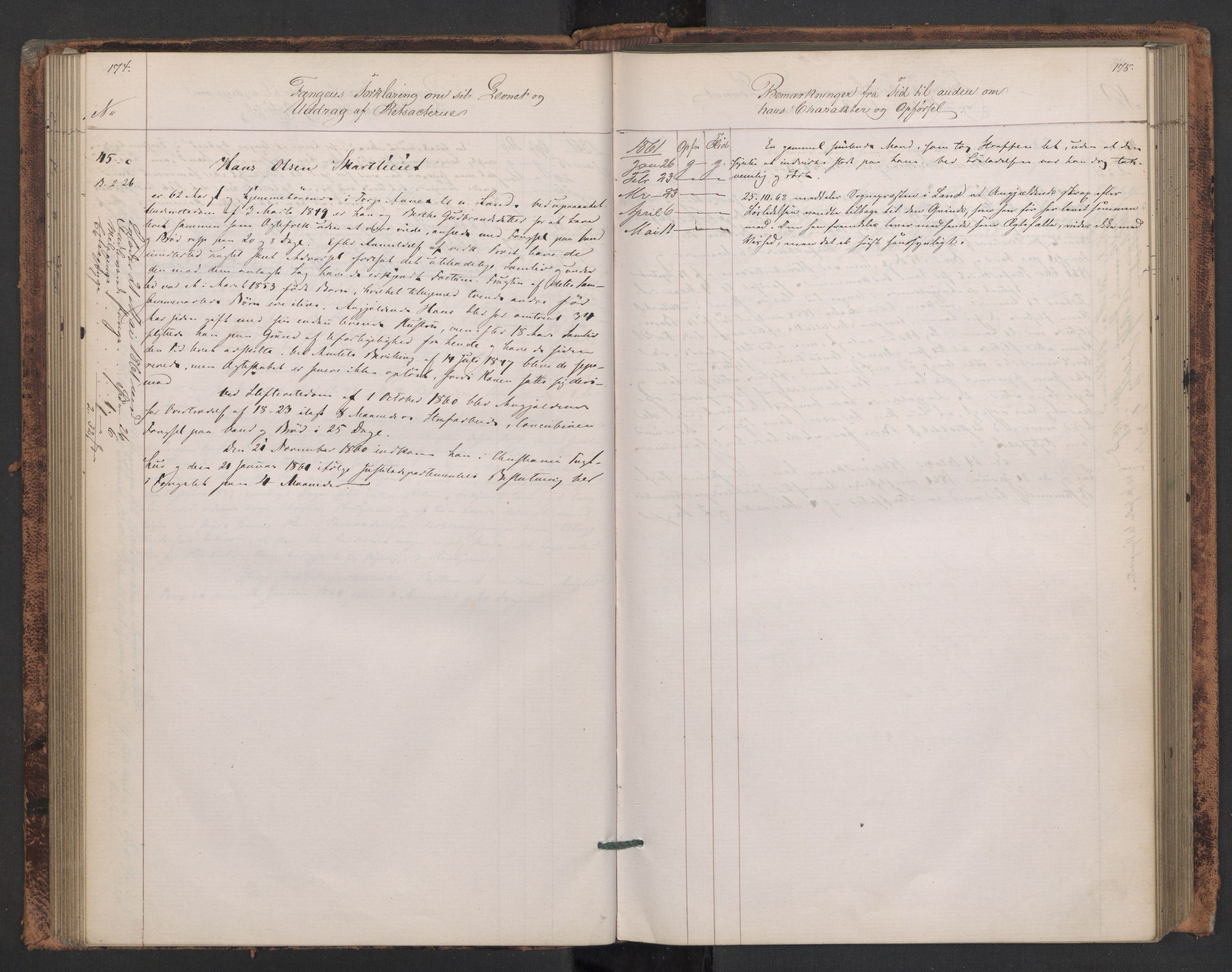 Botsfengslet, AV/RA-S-1539/D/Db/Dbb/L0007: 945b - 258c, 1860-1862, s. 174-175