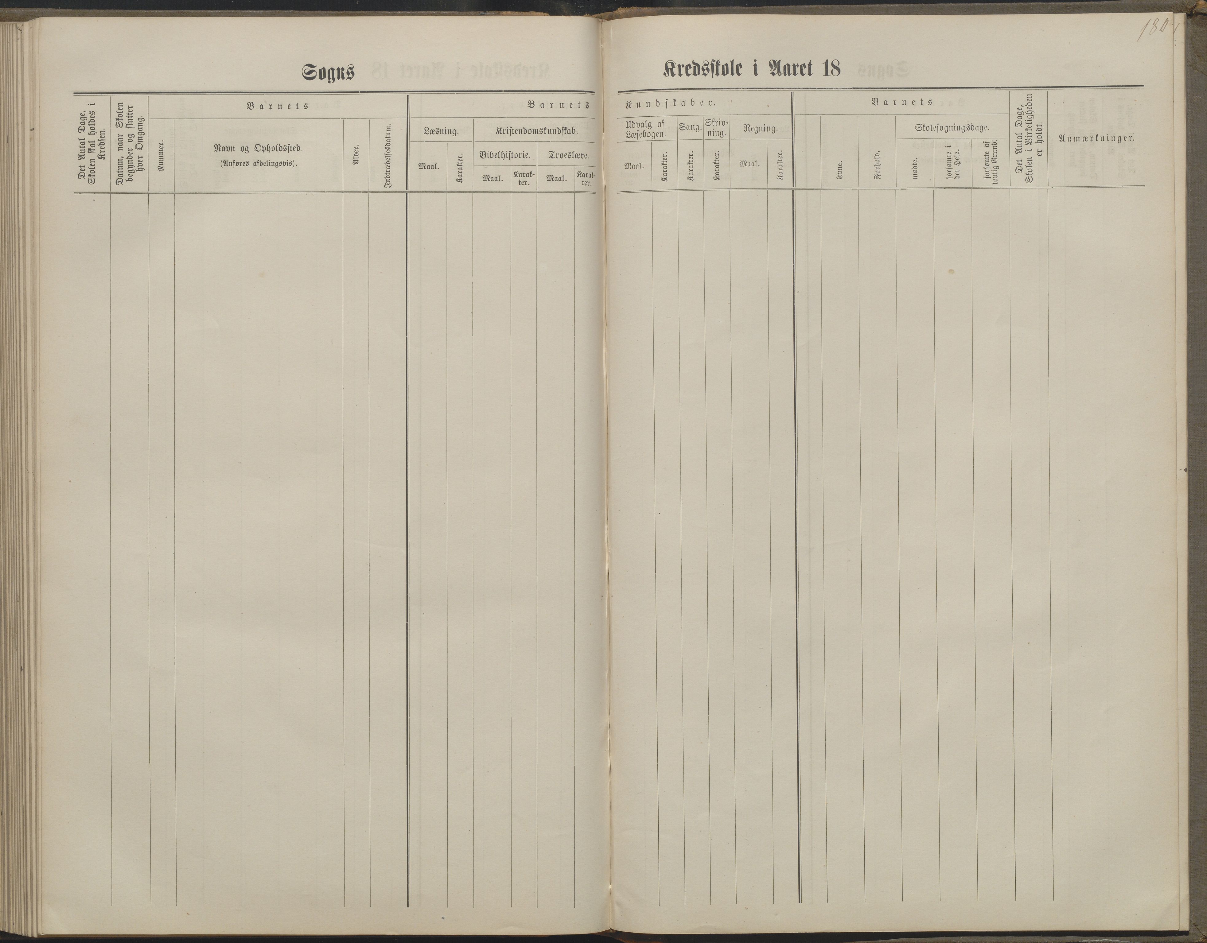 Arendal kommune, Katalog I, AAKS/KA0906-PK-I/07/L0160: Skoleprotokoll for nederste klasse, 1863-1877, s. 180