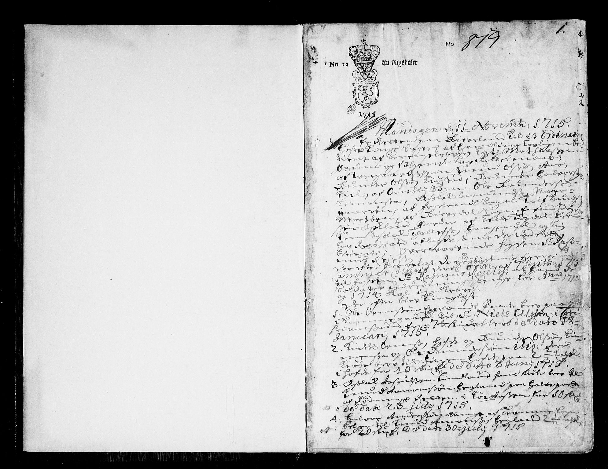 Østre Råbyggelag sorenskriveri, AV/SAK-1221-0016/F/Fa/L0007: Tingbok nr 6, 1715-1718, s. 0b-1a