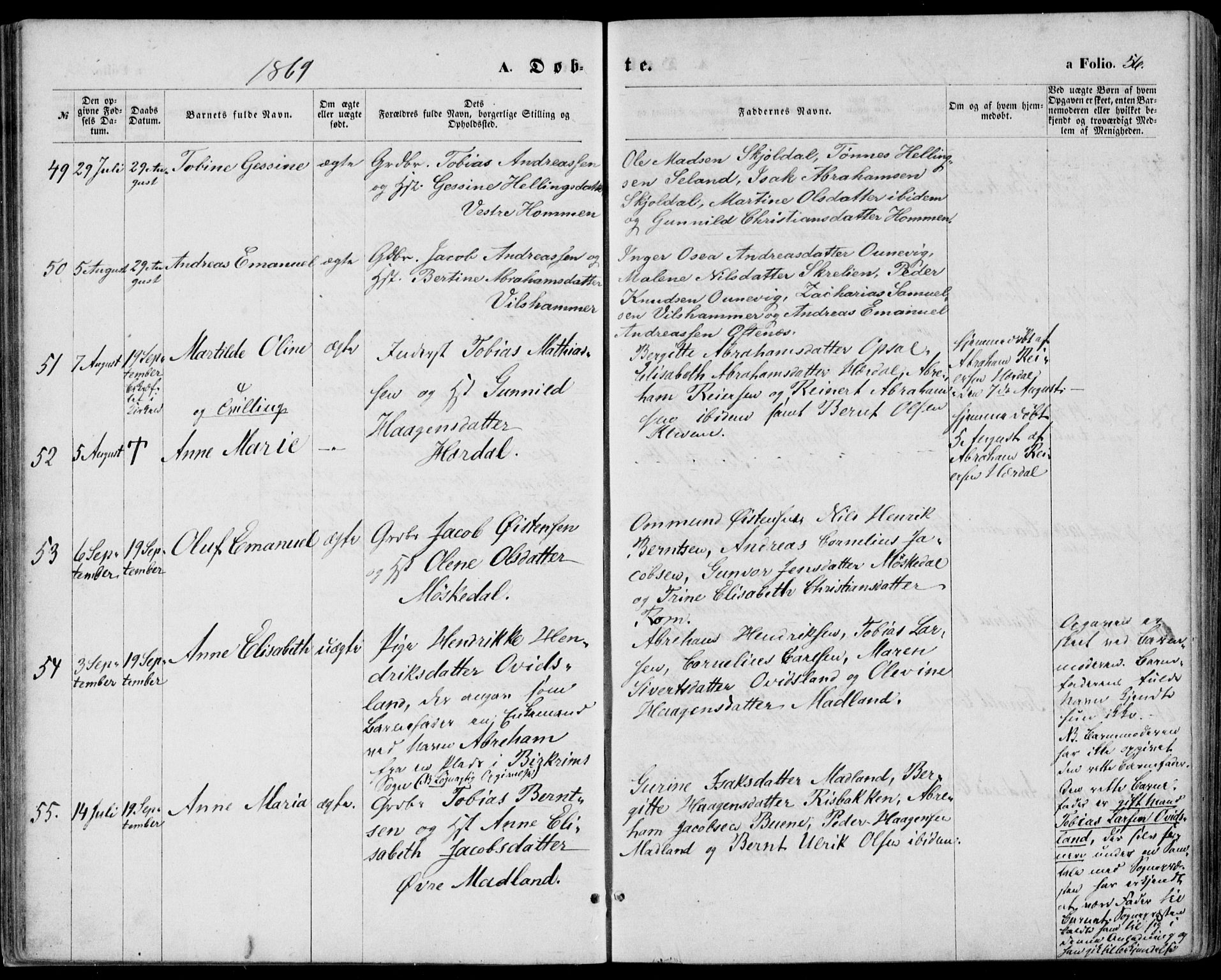 Lyngdal sokneprestkontor, AV/SAK-1111-0029/F/Fa/Fac/L0010: Ministerialbok nr. A 10, 1865-1878, s. 56