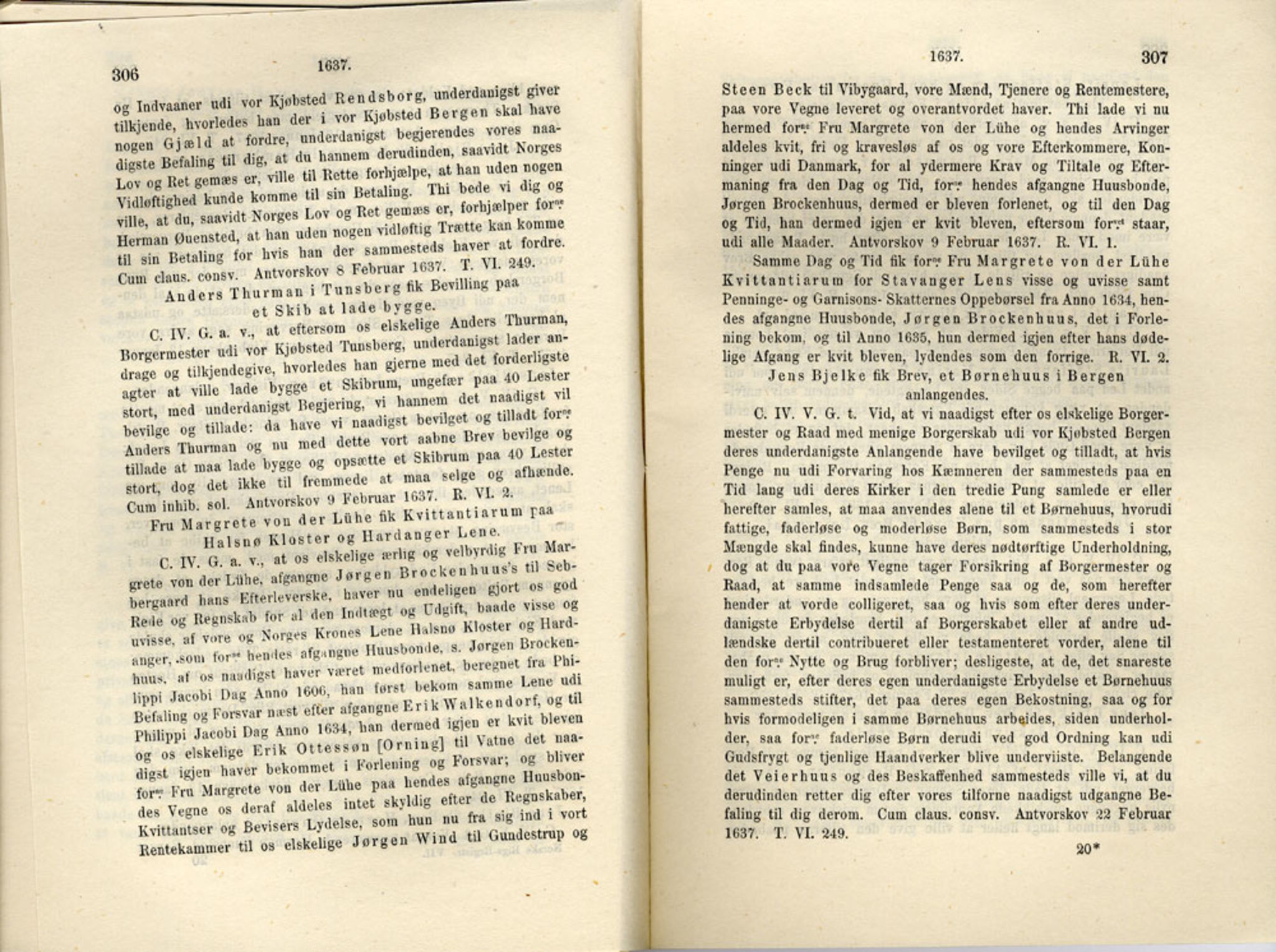 Publikasjoner utgitt av Det Norske Historiske Kildeskriftfond, PUBL/-/-/-: Norske Rigs-Registranter, bind 7, 1635-1640, s. 306-307