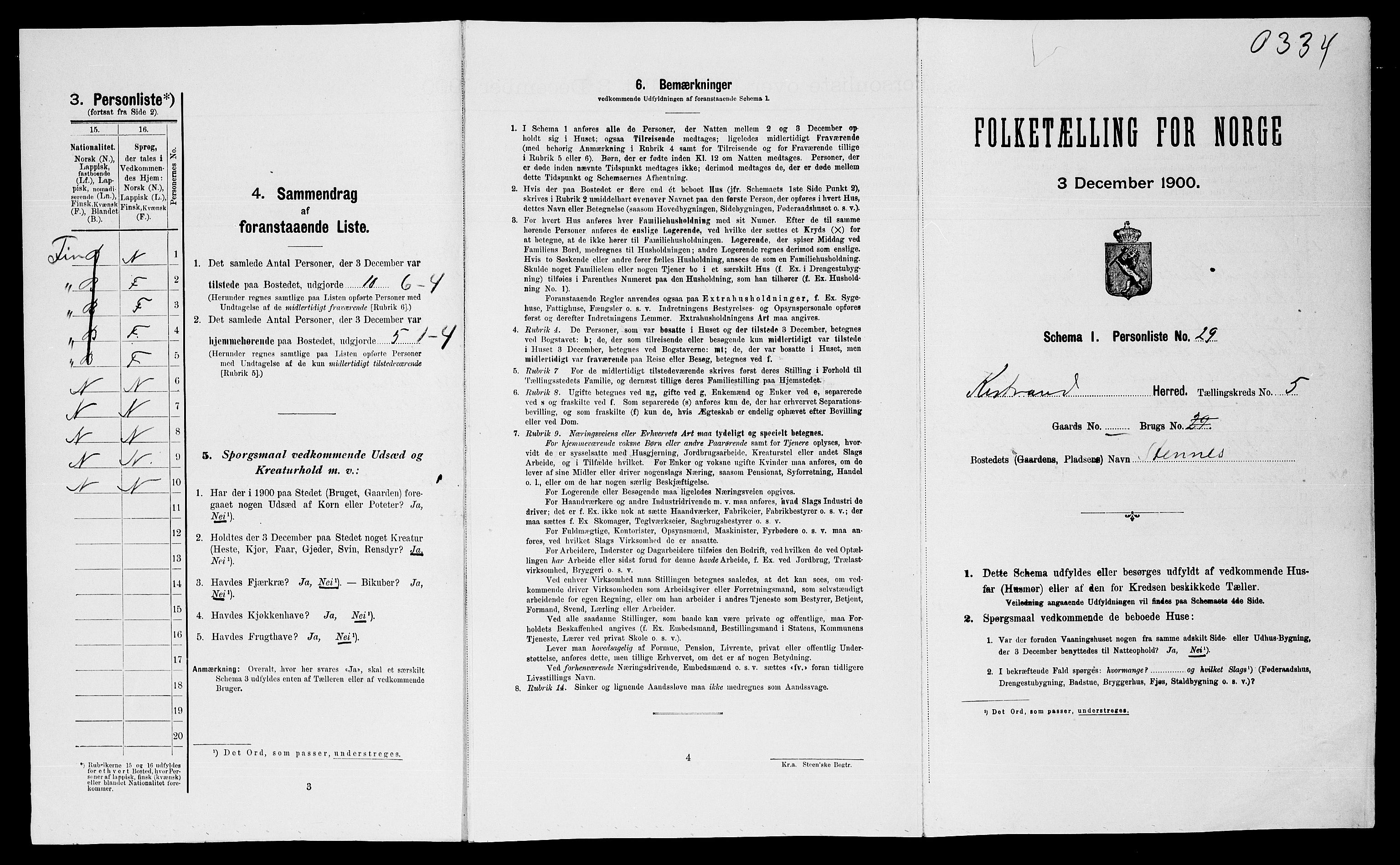 SATØ, Folketelling 1900 for 2020 Kistrand herred, 1900, s. 430
