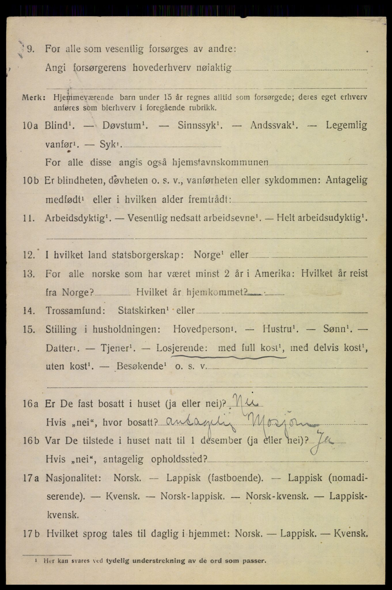 SAT, Folketelling 1920 for 1850 Tysfjord herred, 1920, s. 2714