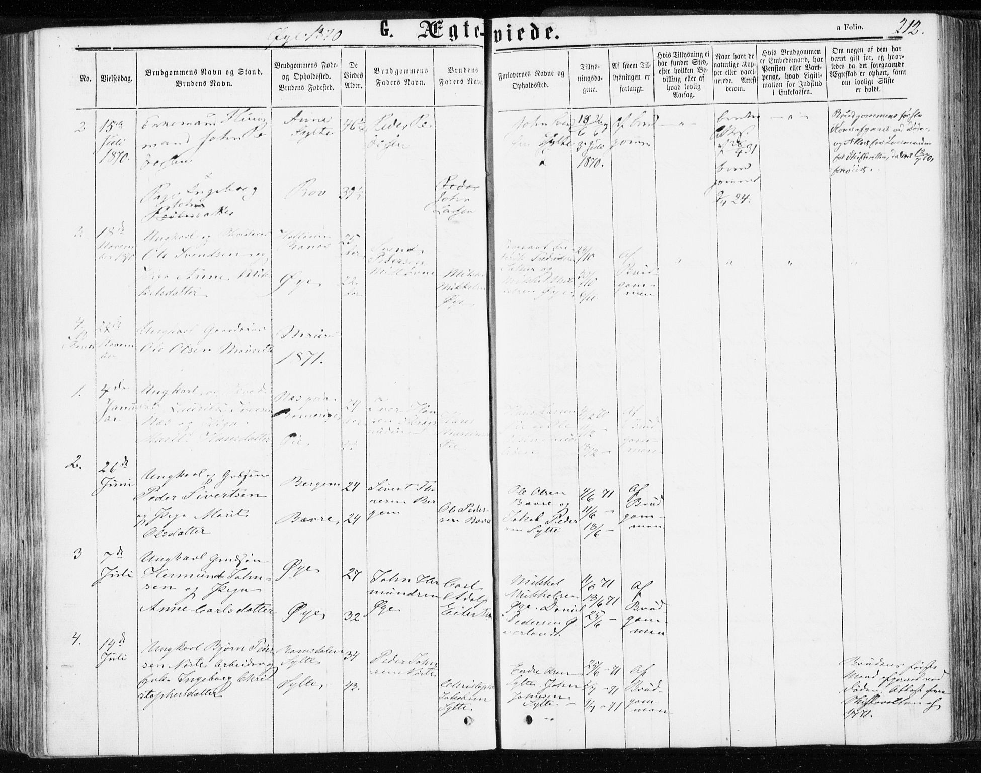 Ministerialprotokoller, klokkerbøker og fødselsregistre - Møre og Romsdal, SAT/A-1454/595/L1045: Ministerialbok nr. 595A07, 1863-1873, s. 212