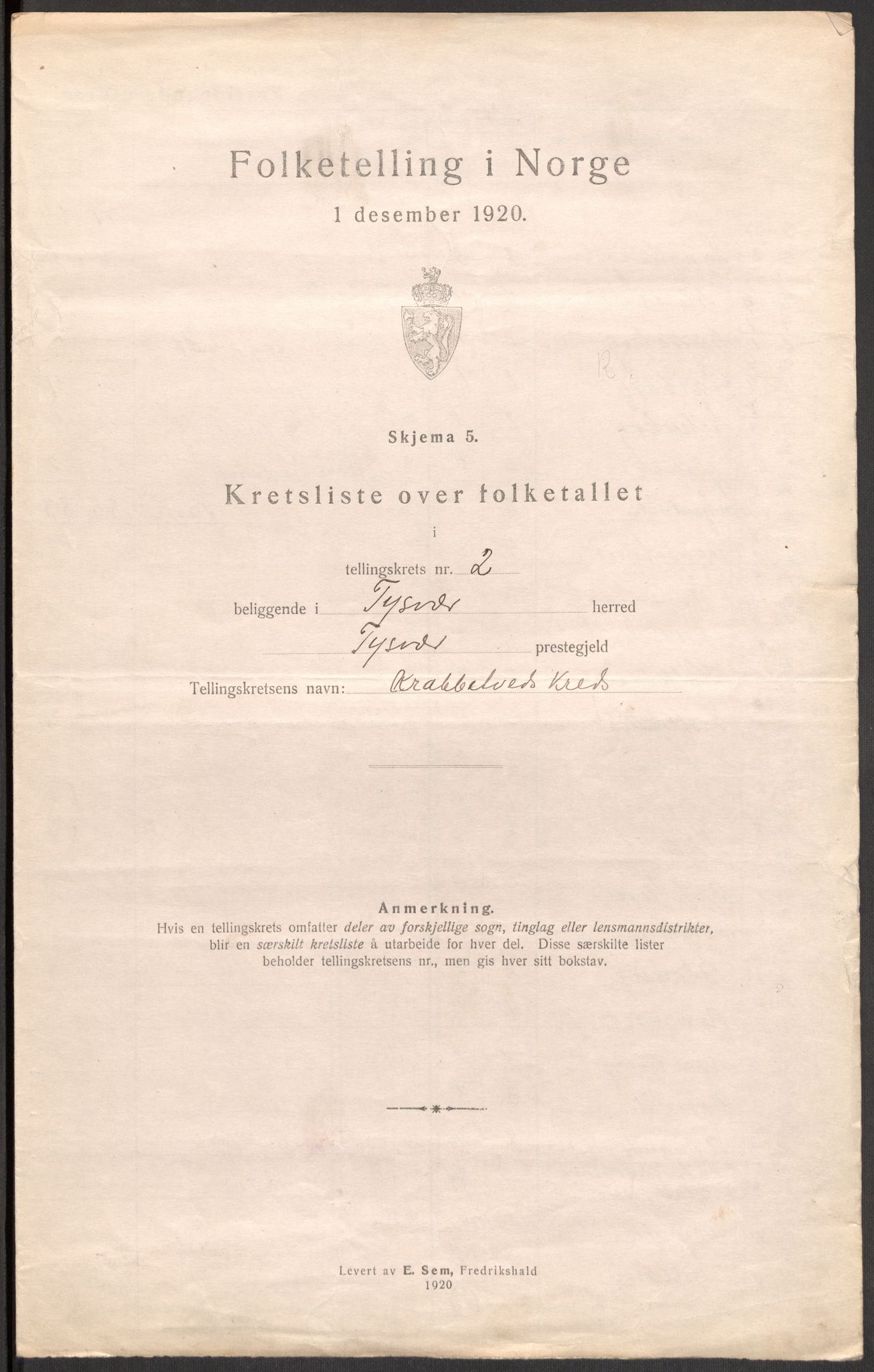 SAST, Folketelling 1920 for 1146 Tysvær herred, 1920, s. 14
