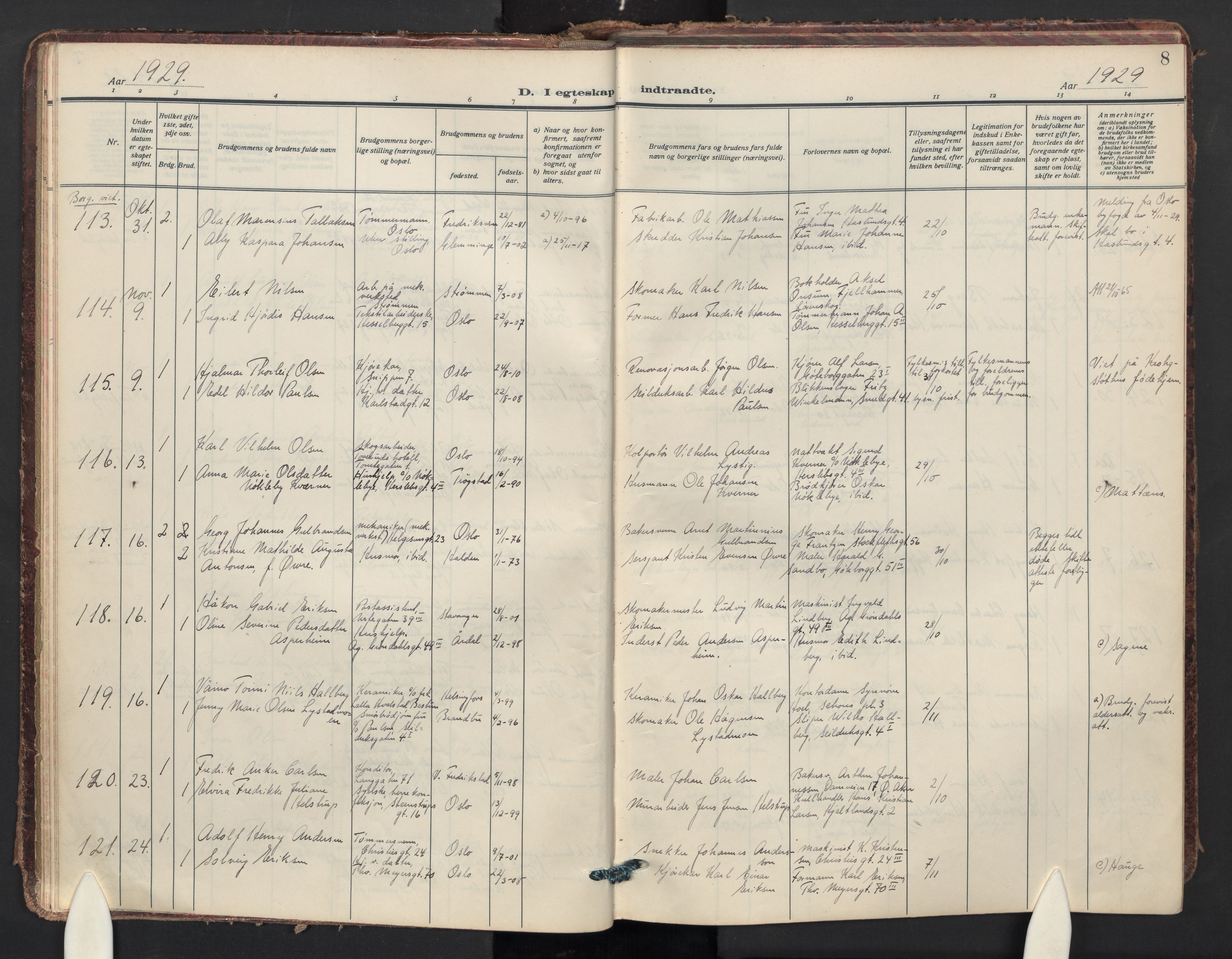 Paulus prestekontor Kirkebøker, AV/SAO-A-10871/F/Fa/L0028: Ministerialbok nr. 28, 1929-1938, s. 8
