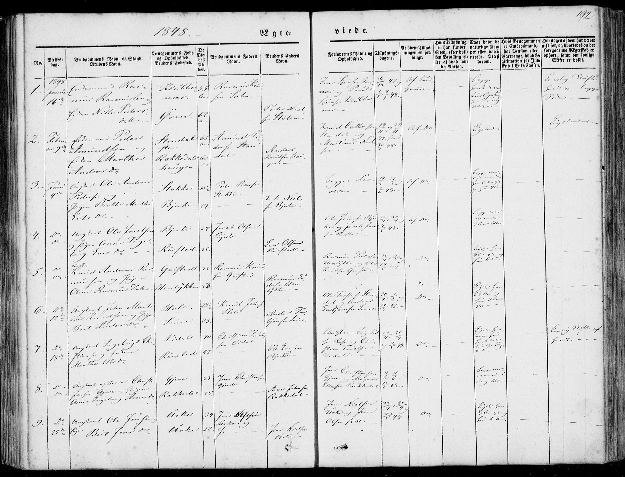 Ministerialprotokoller, klokkerbøker og fødselsregistre - Møre og Romsdal, SAT/A-1454/515/L0209: Ministerialbok nr. 515A05, 1847-1868, s. 192
