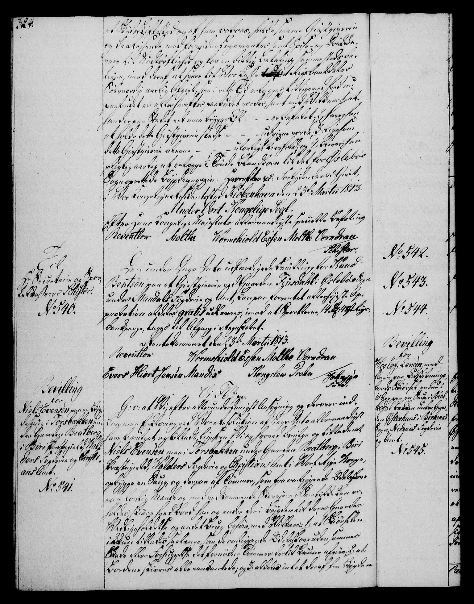 Rentekammeret, Kammerkanselliet, RA/EA-3111/G/Gg/Gga/L0020: Norsk ekspedisjonsprotokoll med register (merket RK 53.20), 1811-1814, s. 324