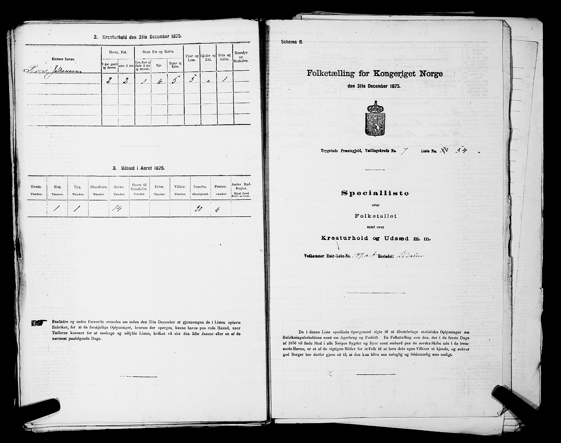 RA, Folketelling 1875 for 0122P Trøgstad prestegjeld, 1875, s. 848