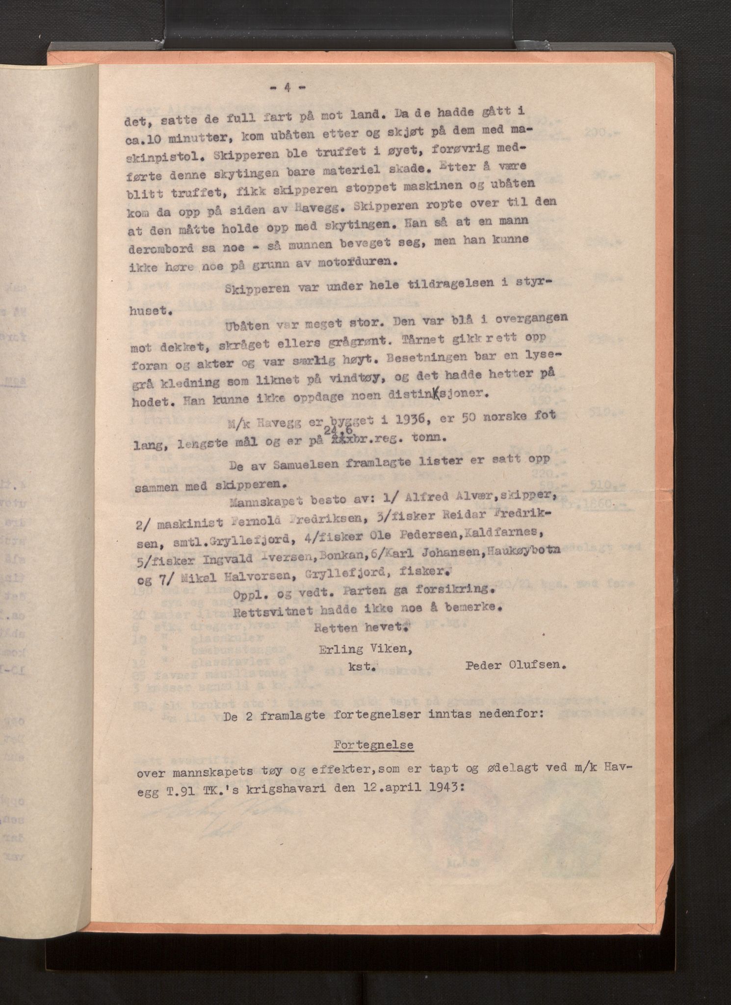 Fiskeridirektoratet - 1 Adm. ledelse - 13 Båtkontoret, AV/SAB-A-2003/La/L0042: Statens krigsforsikring for fiskeflåten, 1936-1971, s. 484