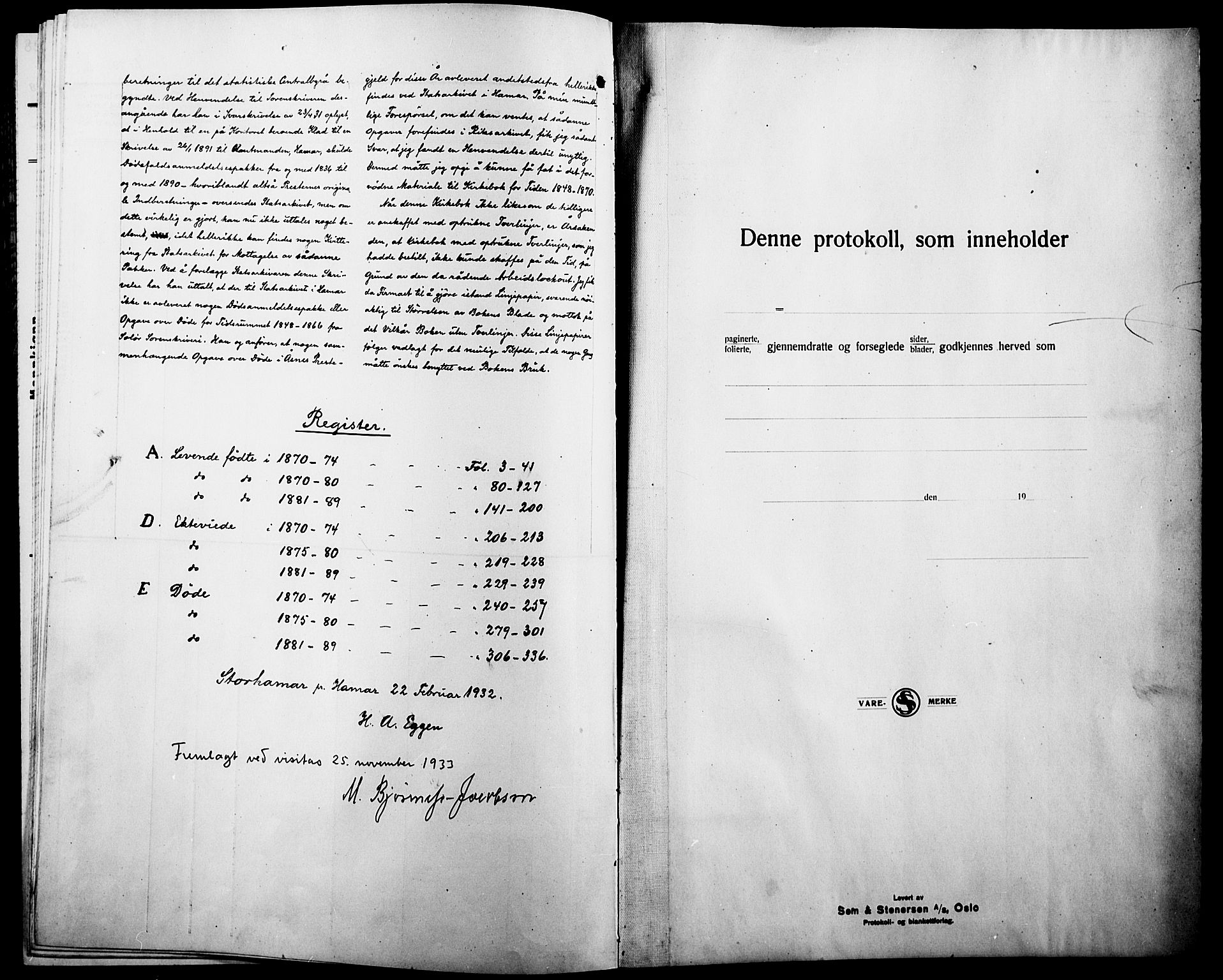 Åsnes prestekontor, SAH/PREST-042/H/Ha/Haa/L0000B: Ministerialbok, 1870-1889