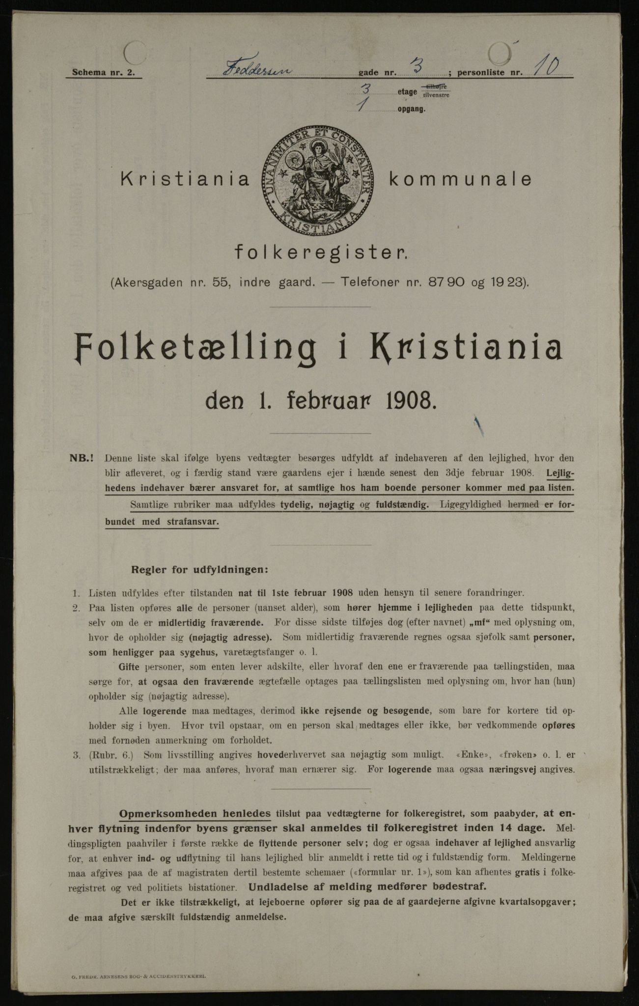 OBA, Kommunal folketelling 1.2.1908 for Kristiania kjøpstad, 1908, s. 21847
