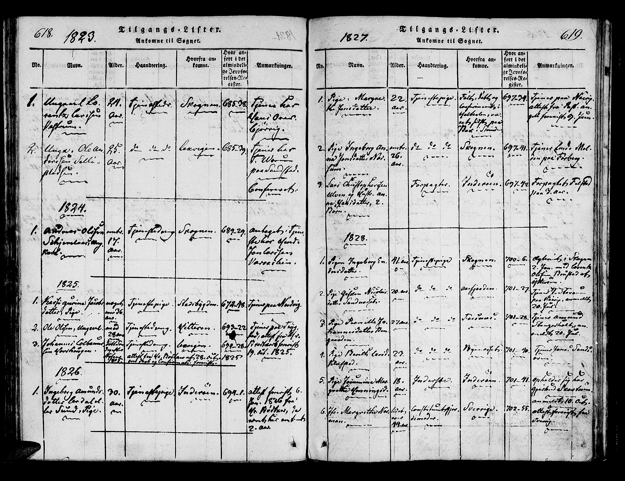 Ministerialprotokoller, klokkerbøker og fødselsregistre - Nord-Trøndelag, SAT/A-1458/722/L0217: Ministerialbok nr. 722A04, 1817-1842, s. 618-619