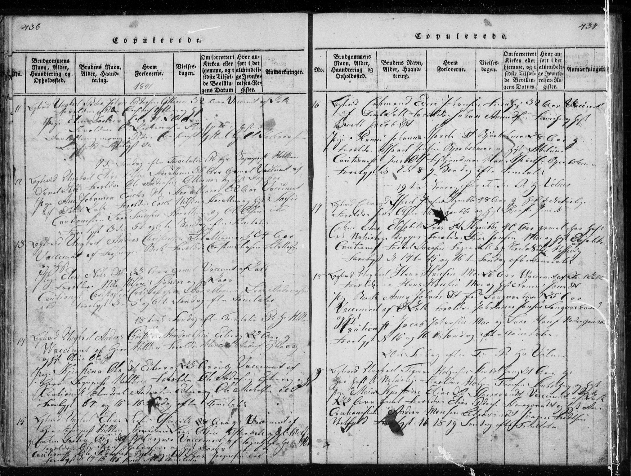 Ministerialprotokoller, klokkerbøker og fødselsregistre - Nordland, AV/SAT-A-1459/827/L0412: Klokkerbok nr. 827C01, 1820-1841, s. 436-437