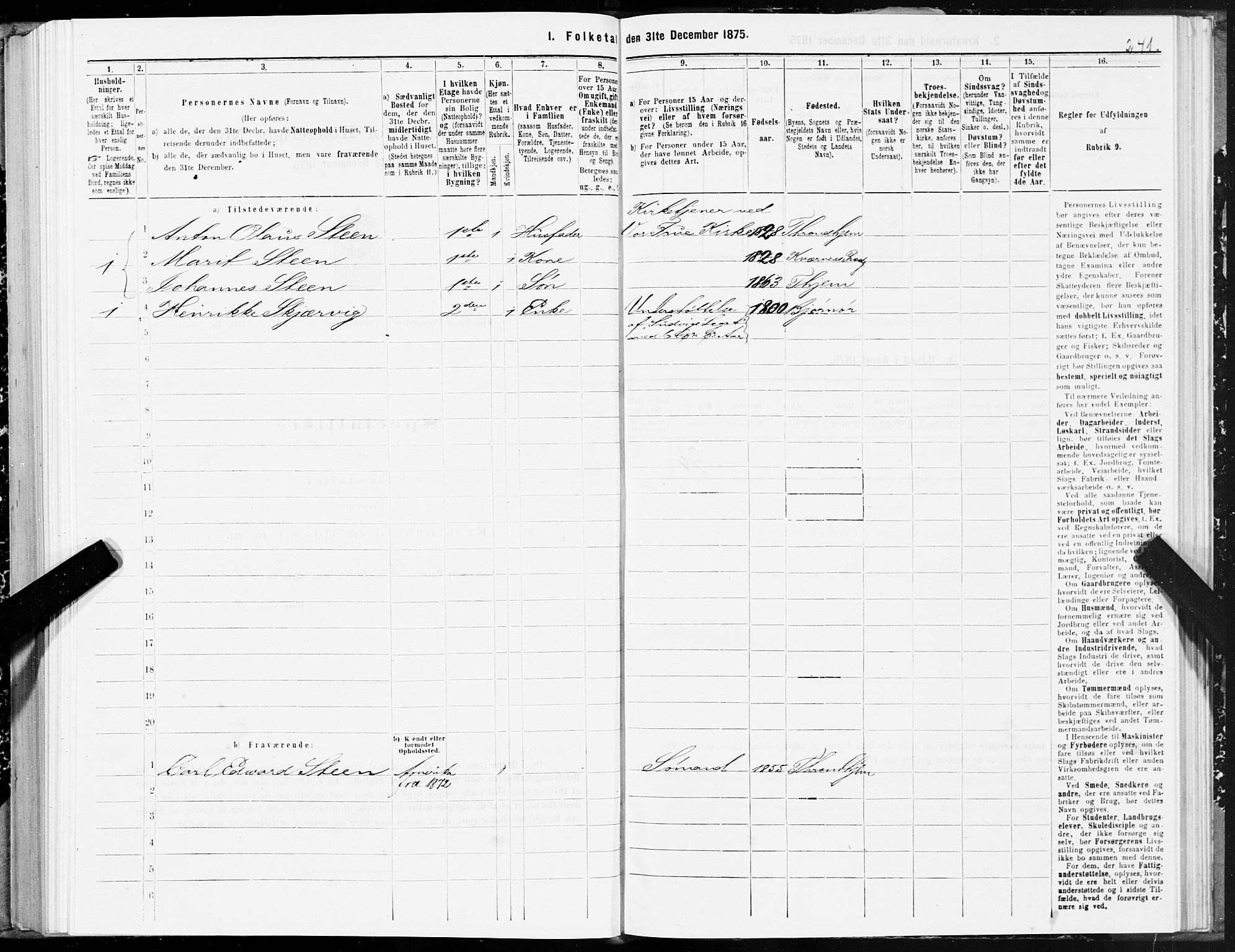 SAT, Folketelling 1875 for 1601 Trondheim kjøpstad, 1875, s. 10241