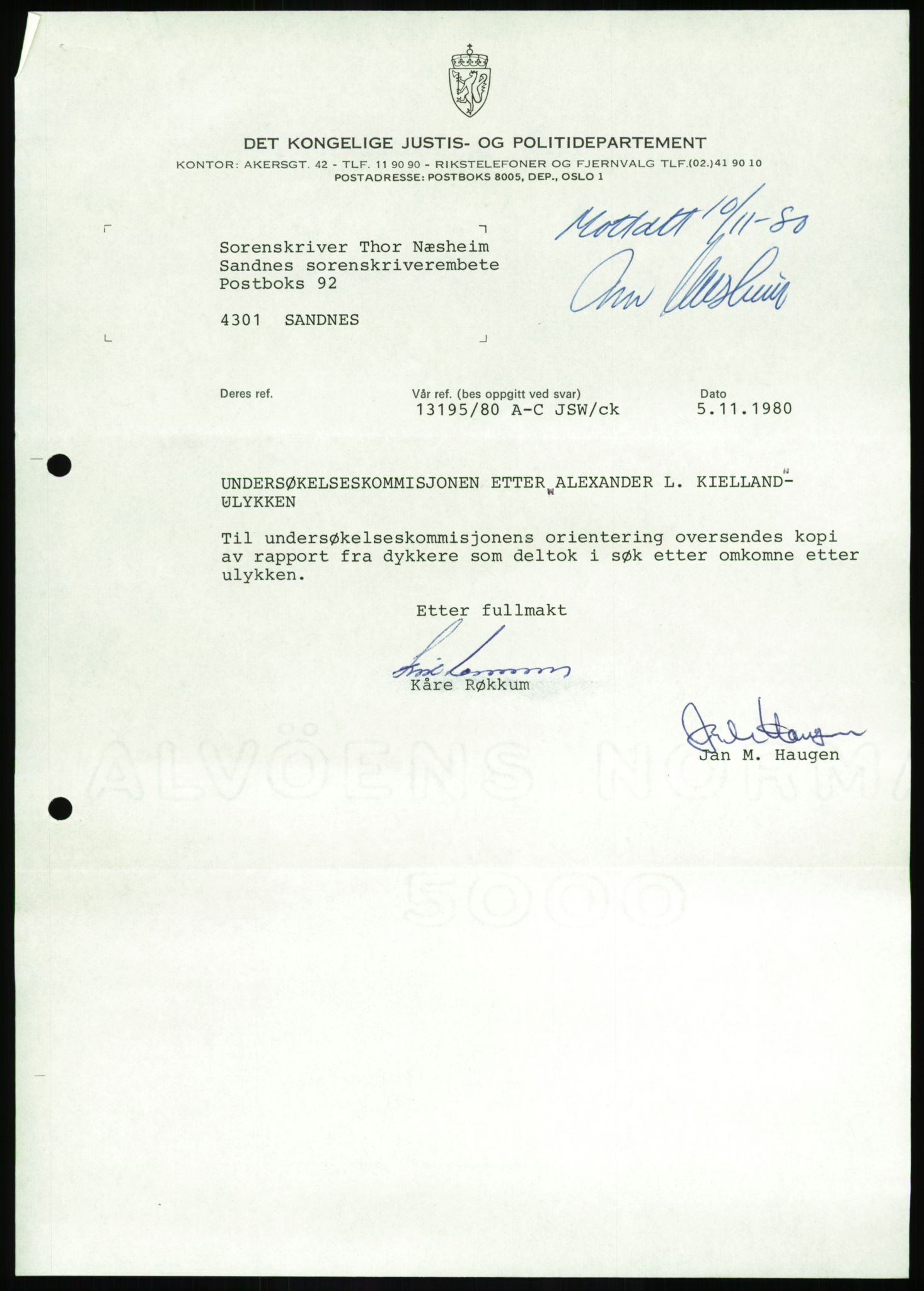 Justisdepartementet, Granskningskommisjonen ved Alexander Kielland-ulykken 27.3.1980, AV/RA-S-1165/D/L0003: 0001 NOU 1981:11 Alexander Kielland ulykken/0002 Korrespondanse/0003: Alexander L. Kielland: Operating manual, 1980-1981, s. 400
