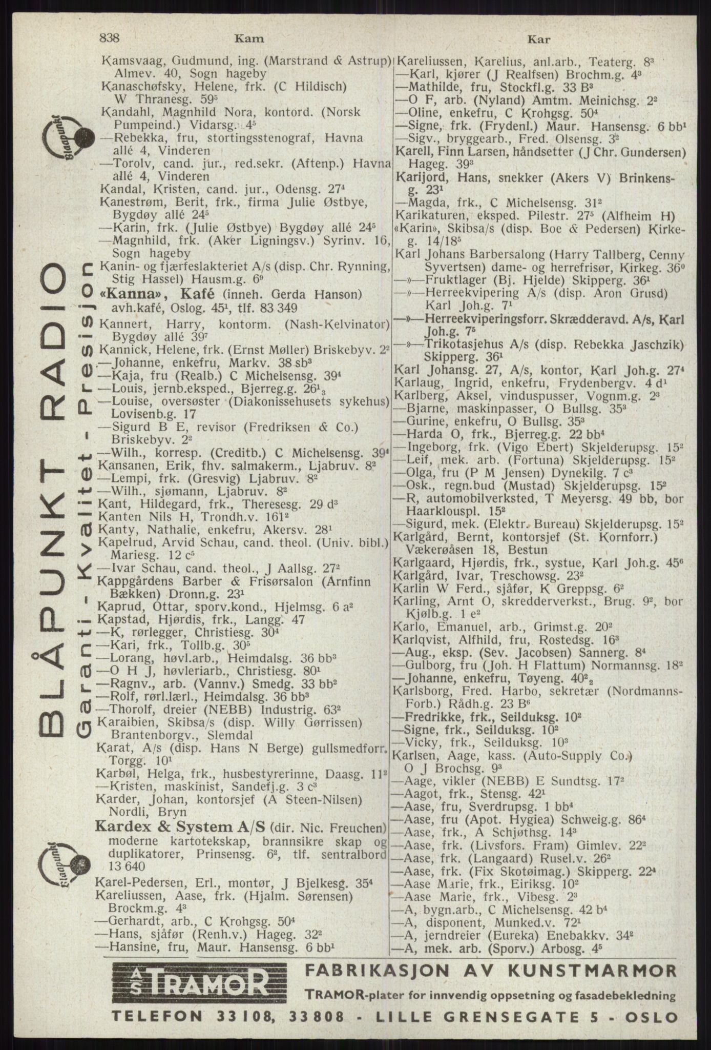 Kristiania/Oslo adressebok, PUBL/-, 1941, s. 838