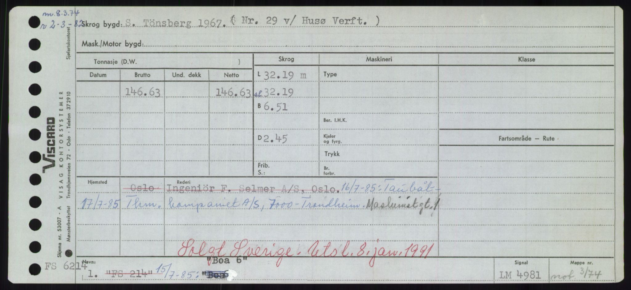 Sjøfartsdirektoratet med forløpere, Skipsmålingen, RA/S-1627/H/Hd/L0004: Fartøy, Bia-Boy, s. 391