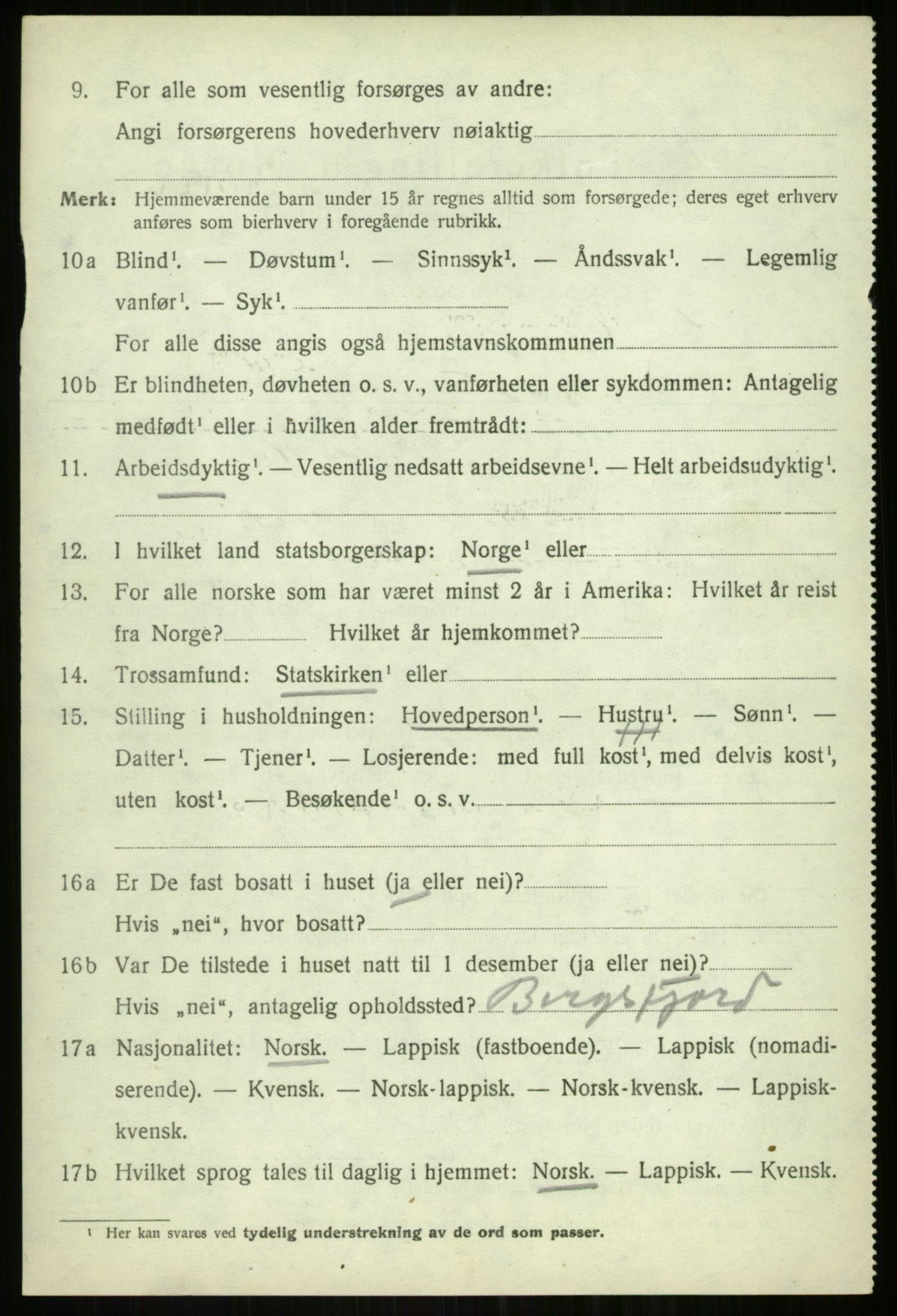 SATØ, Folketelling 1920 for 1933 Balsfjord herred, 1920, s. 7450