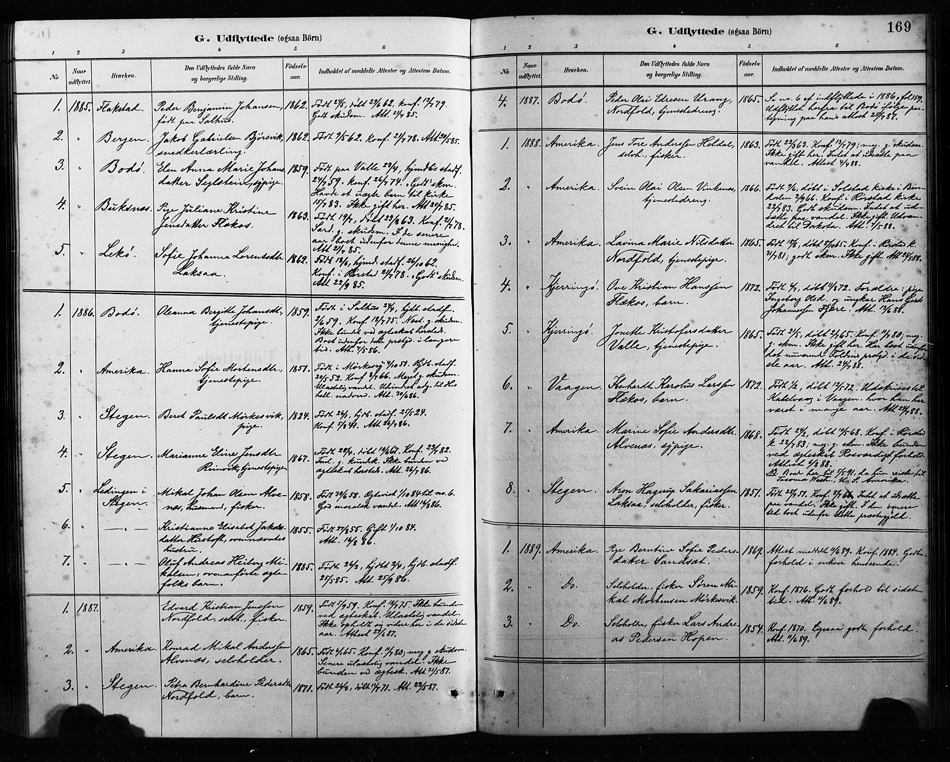 Ministerialprotokoller, klokkerbøker og fødselsregistre - Nordland, SAT/A-1459/858/L0834: Klokkerbok nr. 858C01, 1884-1904, s. 169