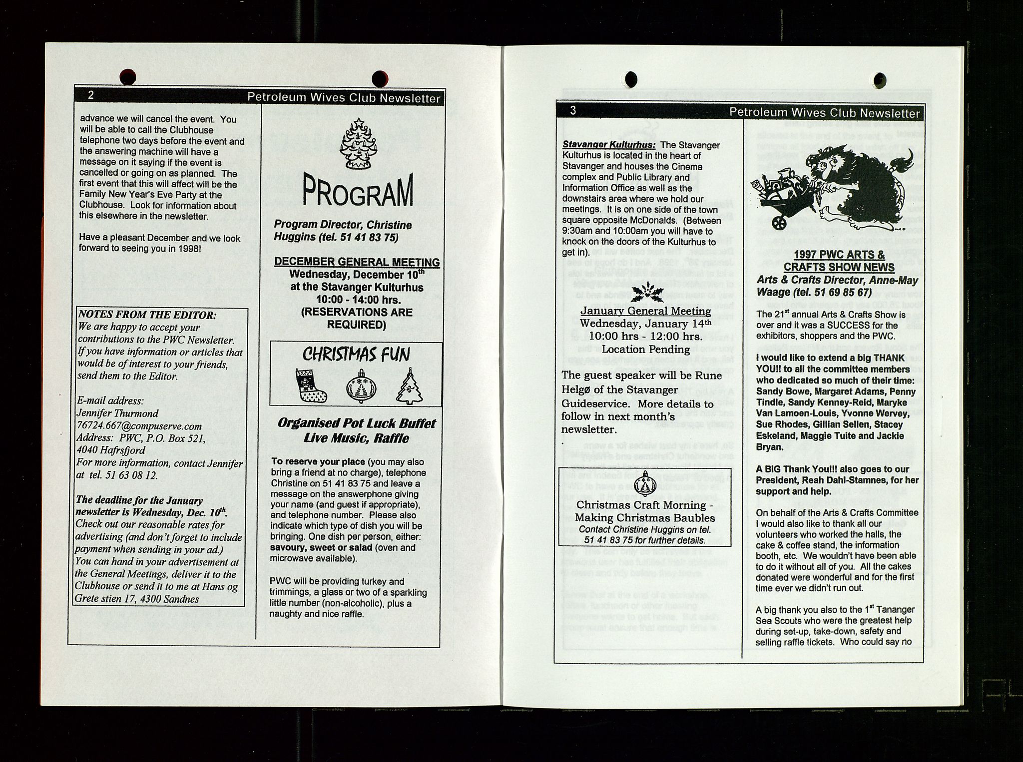 PA 1547 - Petroleum Wives Club, AV/SAST-A-101974/X/Xa/L0004: Newsletter, 1995-1997