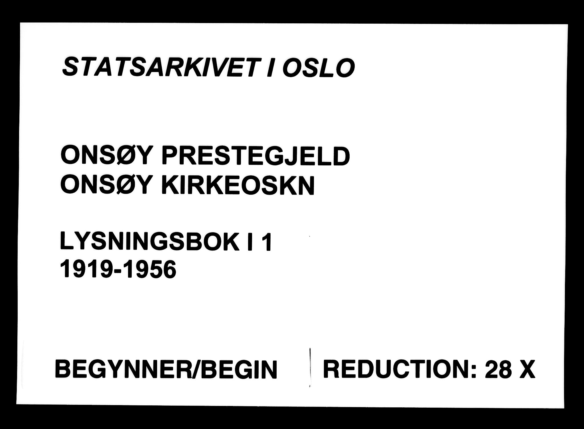 Onsøy prestekontor Kirkebøker, SAO/A-10914/H/Ha/L0001: Lysningsprotokoll nr. I 1, 1919-1956
