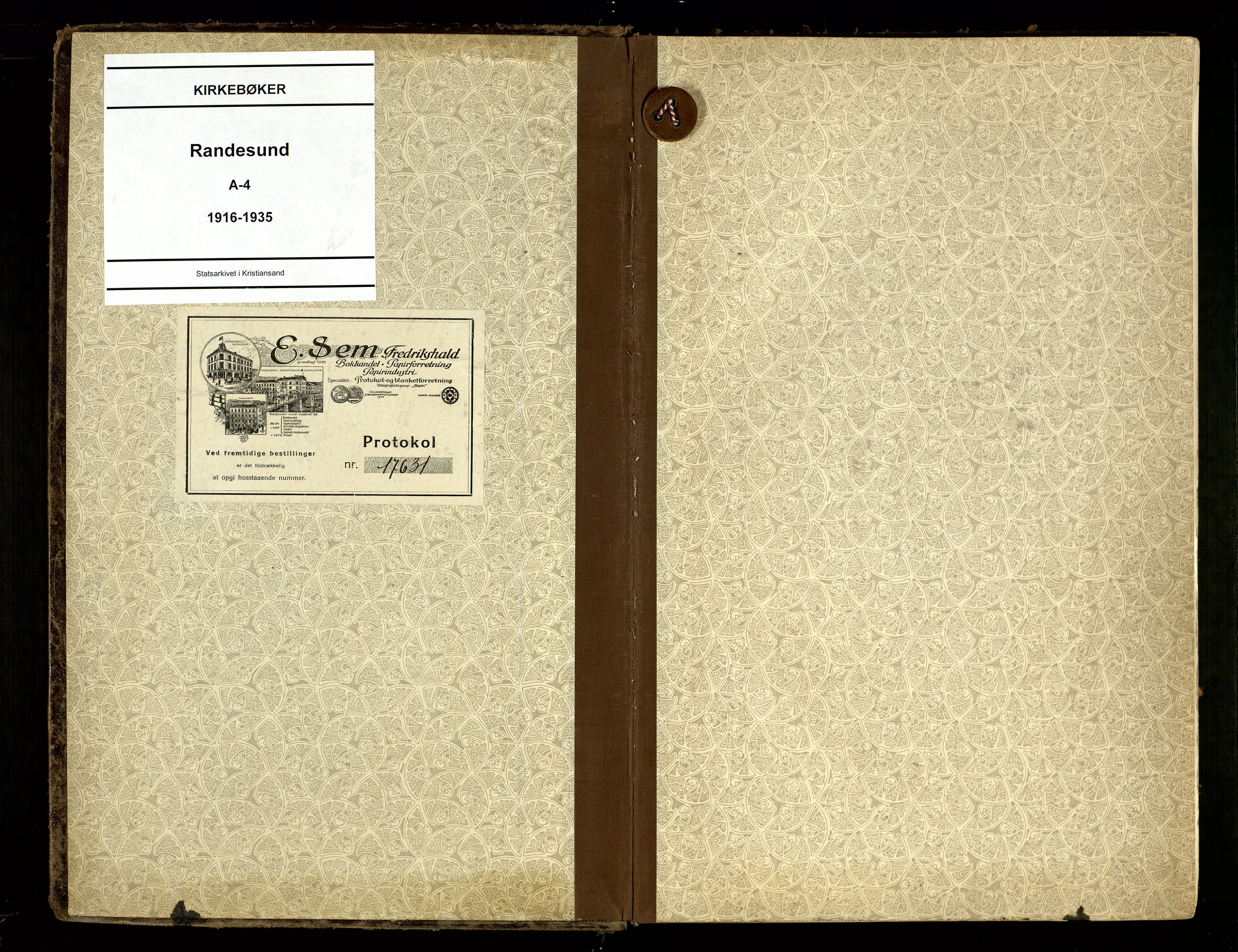 Oddernes sokneprestkontor, SAK/1111-0033/F/Fa/Fab/L0004: Ministerialbok nr. A 4, 1916-1935