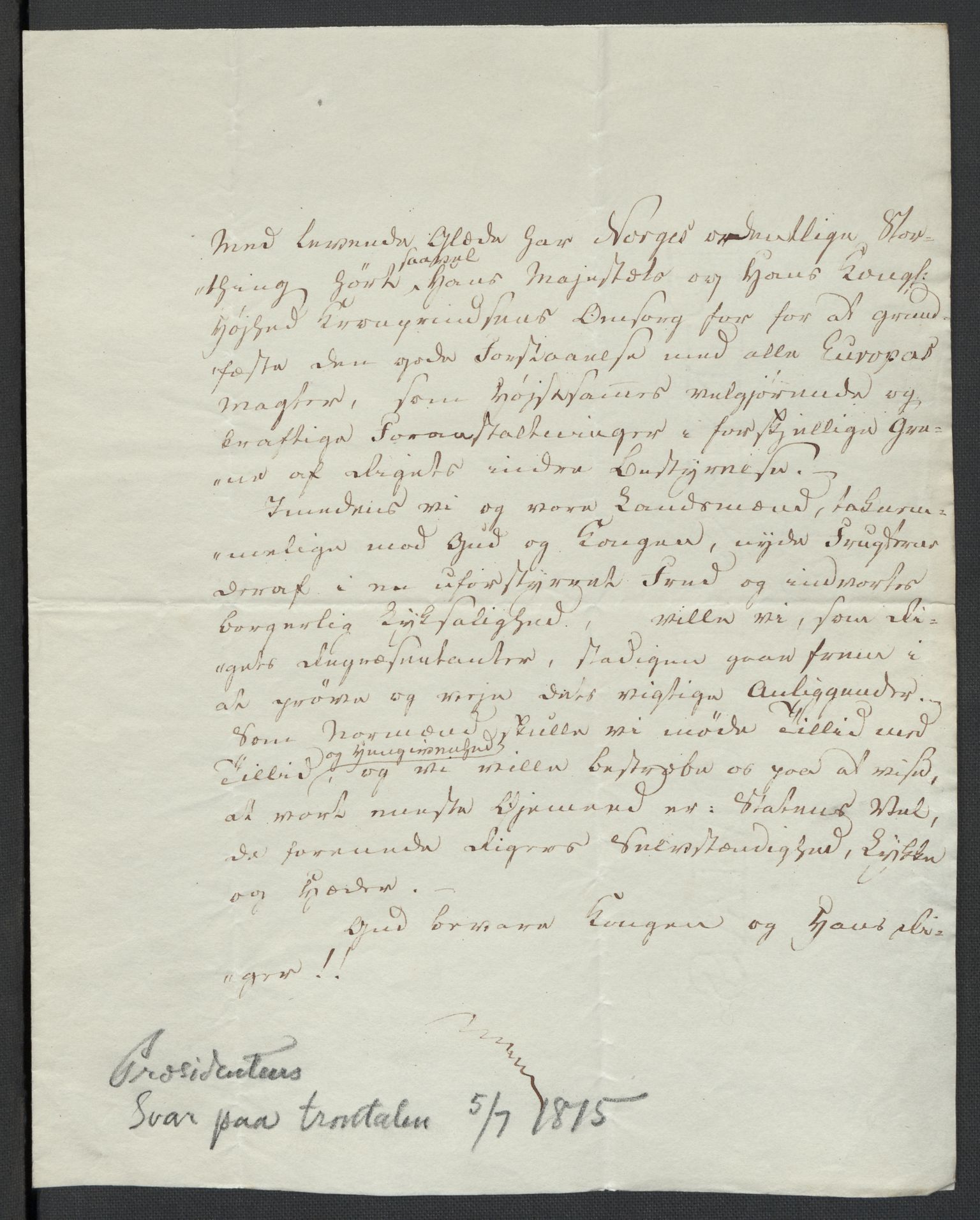 Christie, Wilhelm Frimann Koren, AV/RA-PA-0014/F/L0005: Christies dokumenter fra Stortinget, 1815-1816, s. 171