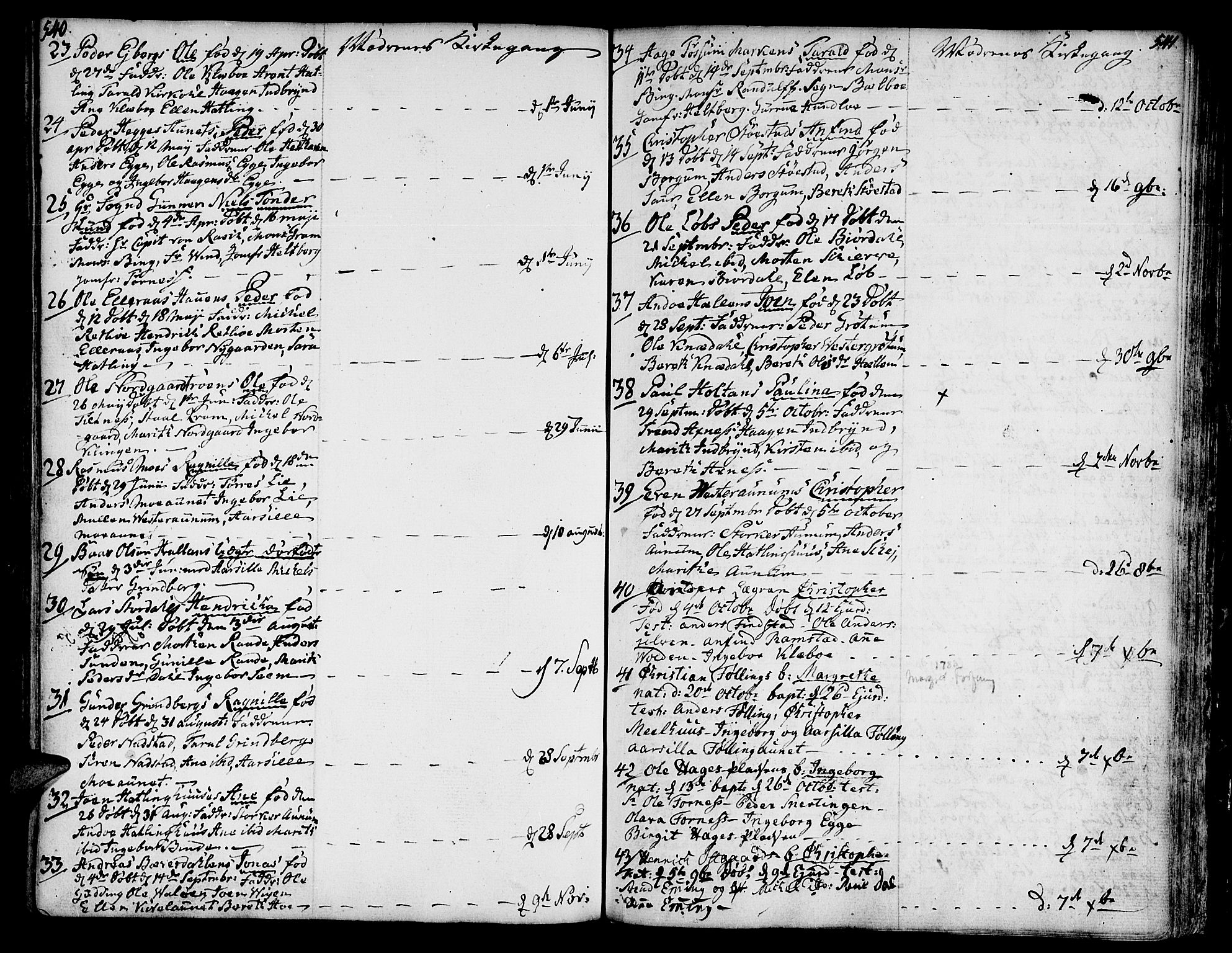 Ministerialprotokoller, klokkerbøker og fødselsregistre - Nord-Trøndelag, SAT/A-1458/746/L0440: Ministerialbok nr. 746A02, 1760-1815, s. 540-541