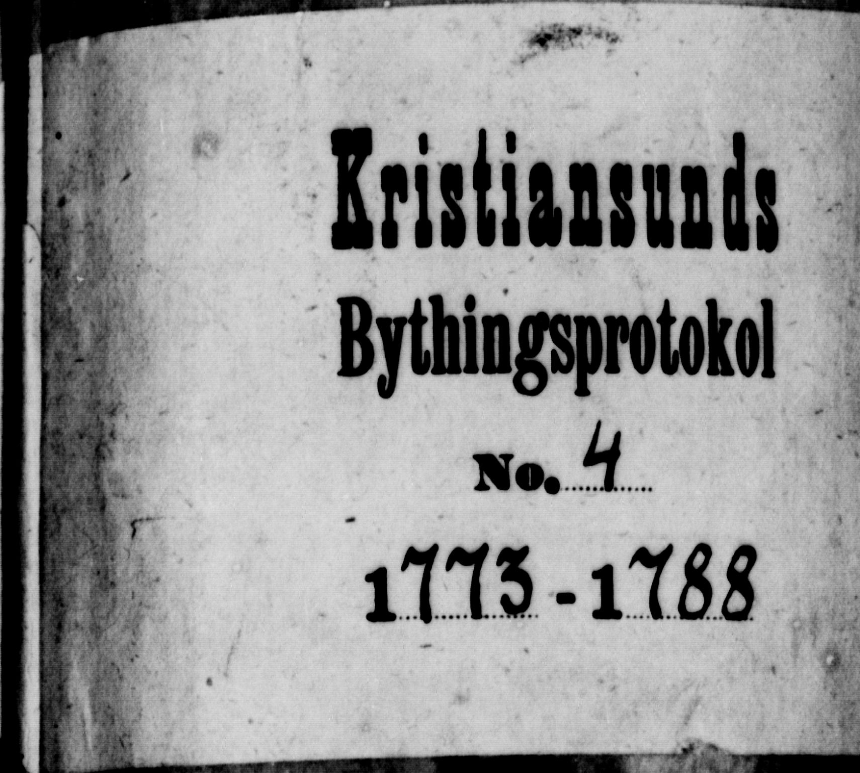 Kristiansund byfogd, AV/SAT-A-4587/A/01/L0004: Justisprotokoll. Aut. 05.11.1773, 1773-1788