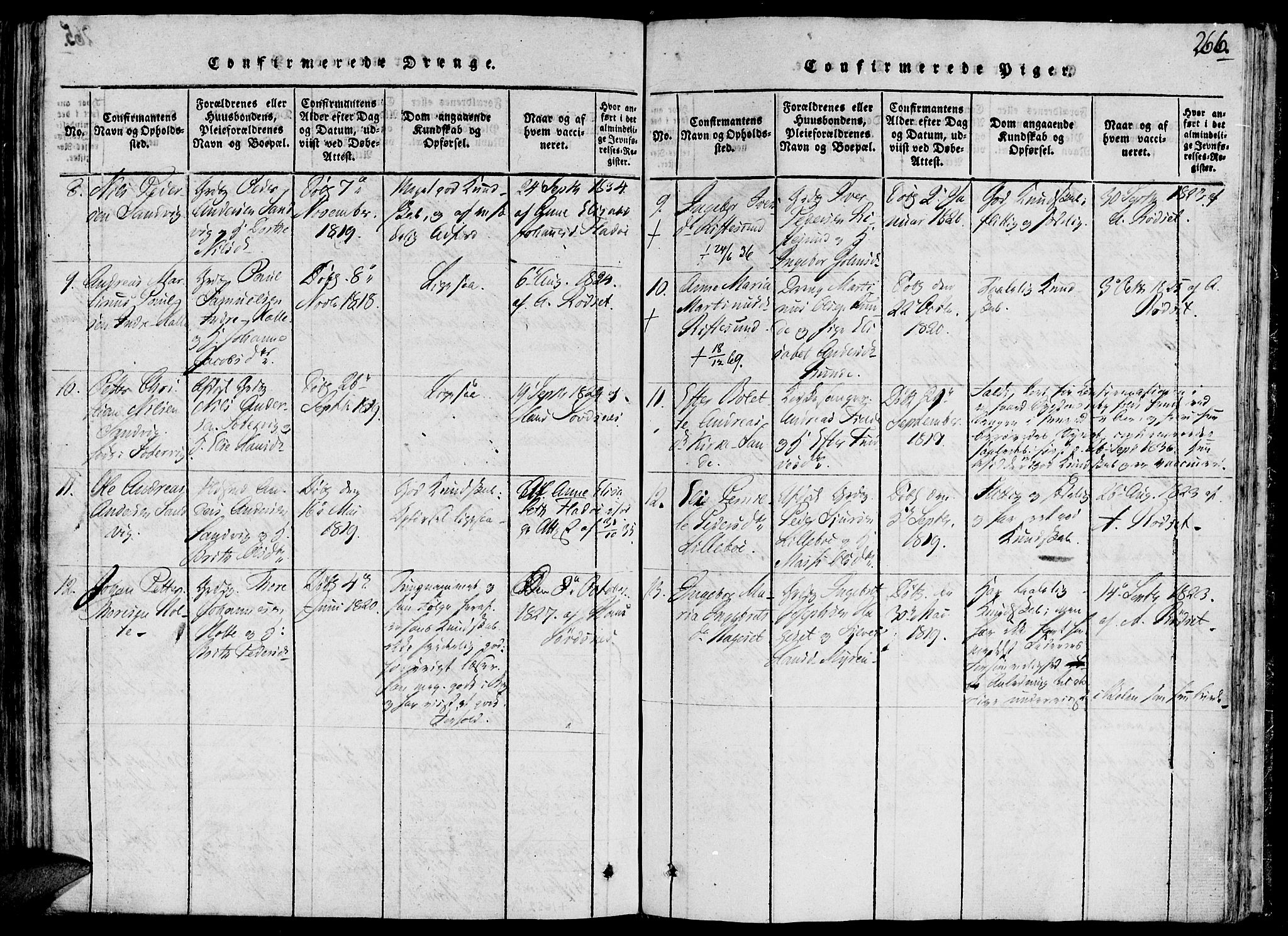 Ministerialprotokoller, klokkerbøker og fødselsregistre - Møre og Romsdal, AV/SAT-A-1454/503/L0033: Ministerialbok nr. 503A01, 1816-1841, s. 266