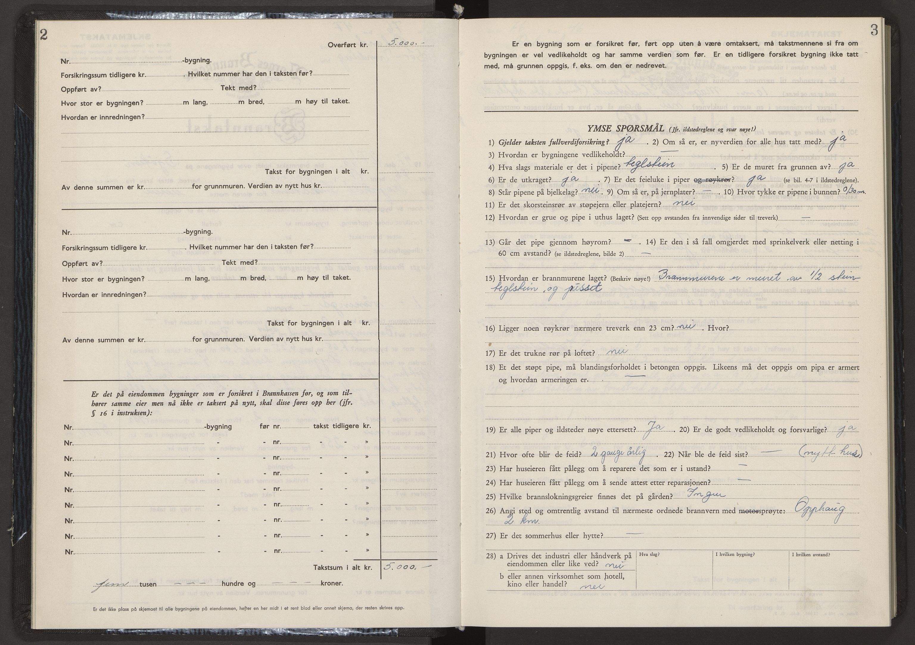 Norges Brannkasse Ørland, AV/SAT-A-5518/Fa/L0003: Branntakstprotokoll med skjema, 1947-1954