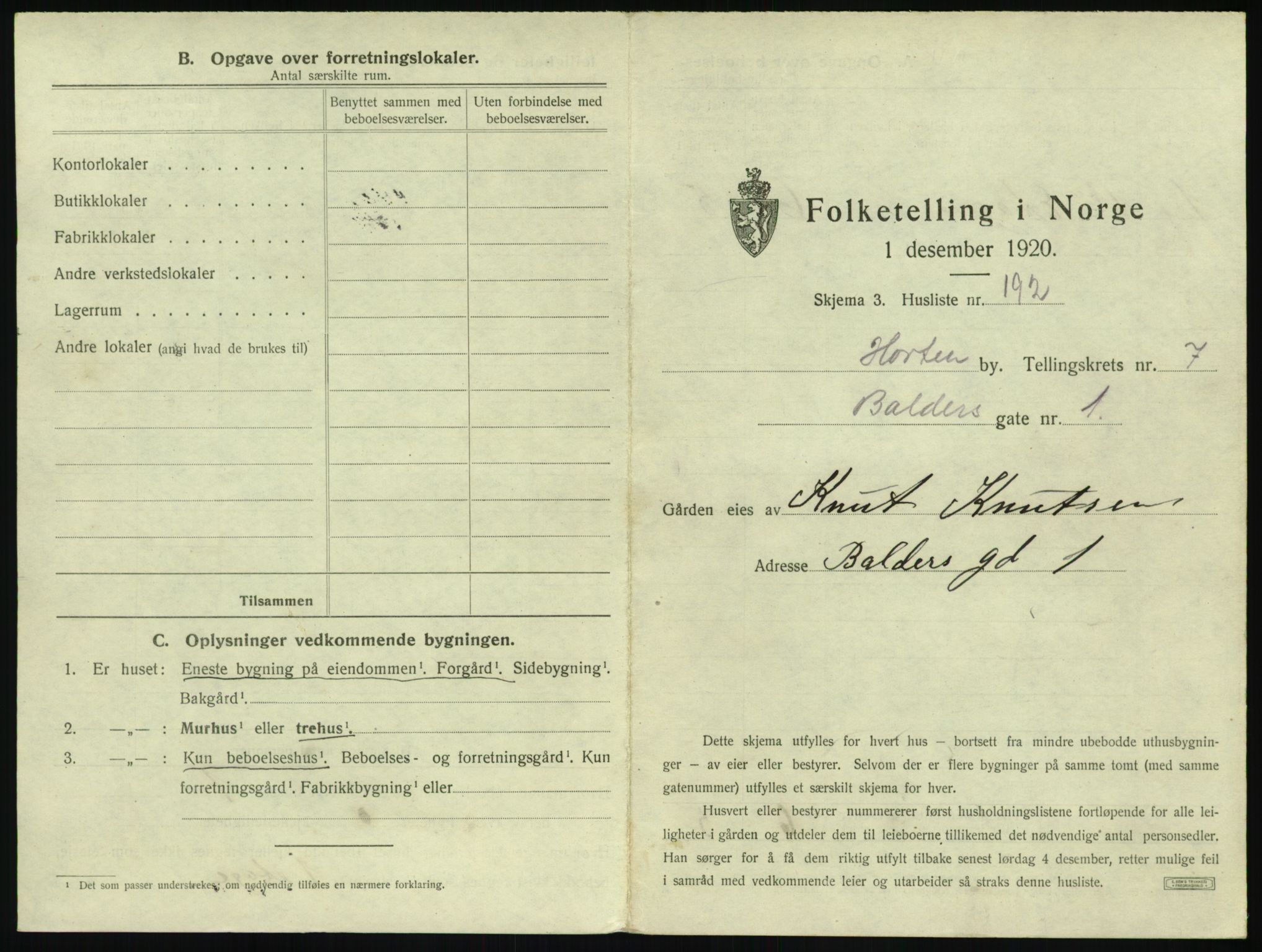SAKO, Folketelling 1920 for 0703 Horten kjøpstad, 1920, s. 2781