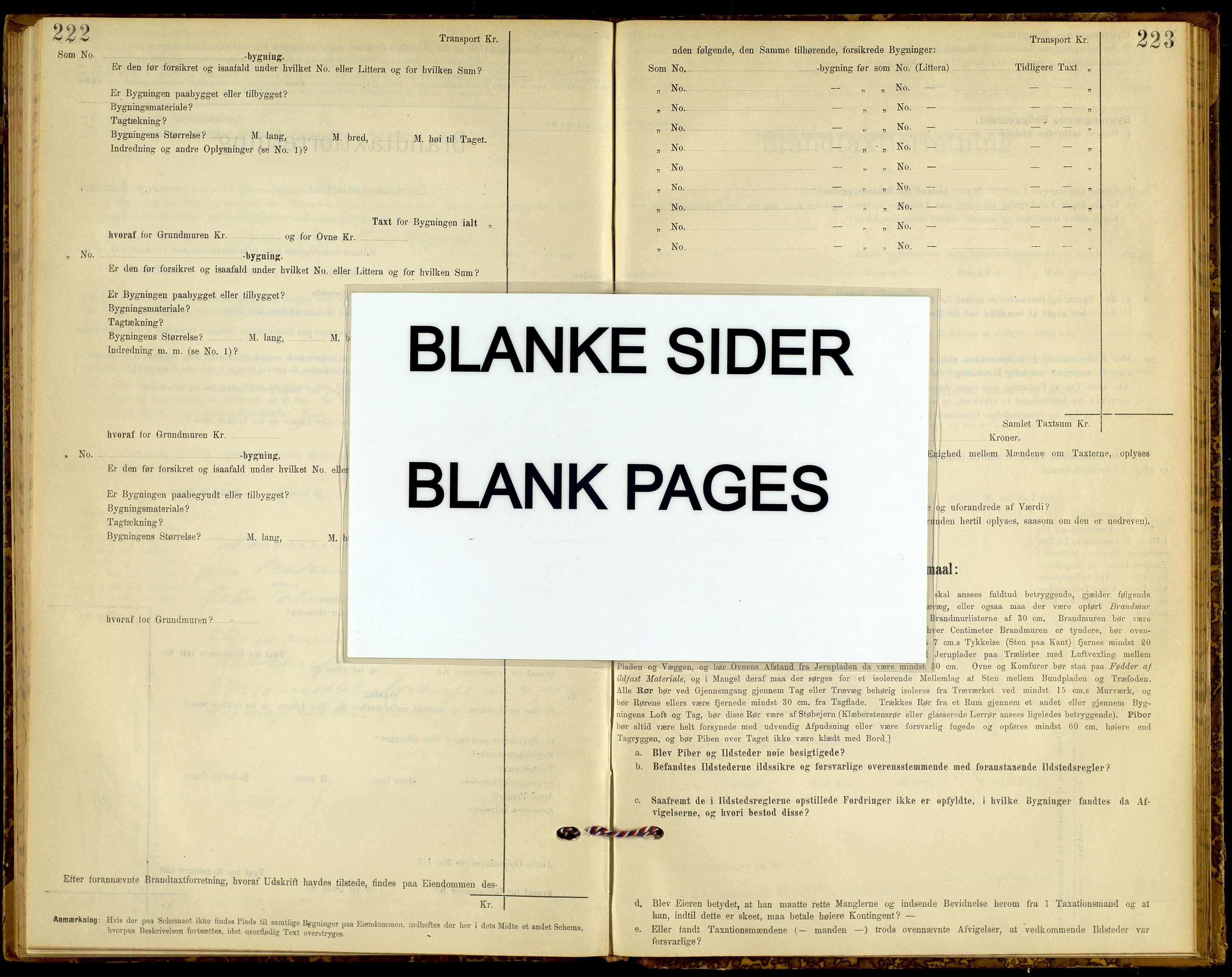 Norges Brannkasse, Østre Toten, AV/SAH-NBRANT-046/F/L0002: Branntakstprotokoll, 1896-1905, s. 222-223