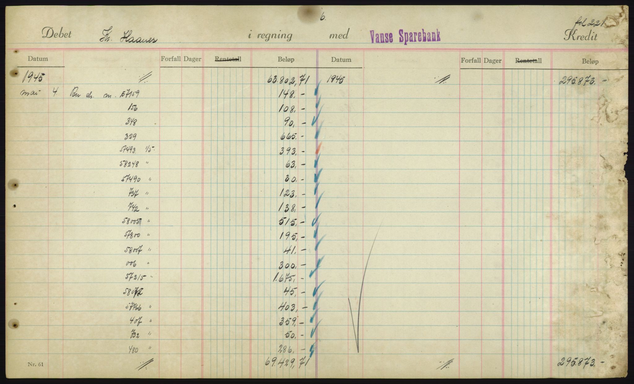 Forsvarsdepartementet, 10. kontor / Oppgjørskontoret, AV/RA-RAFA-1225/D/Db/L0180: Lista oppgjørskontor, 1942-1952, s. 1921