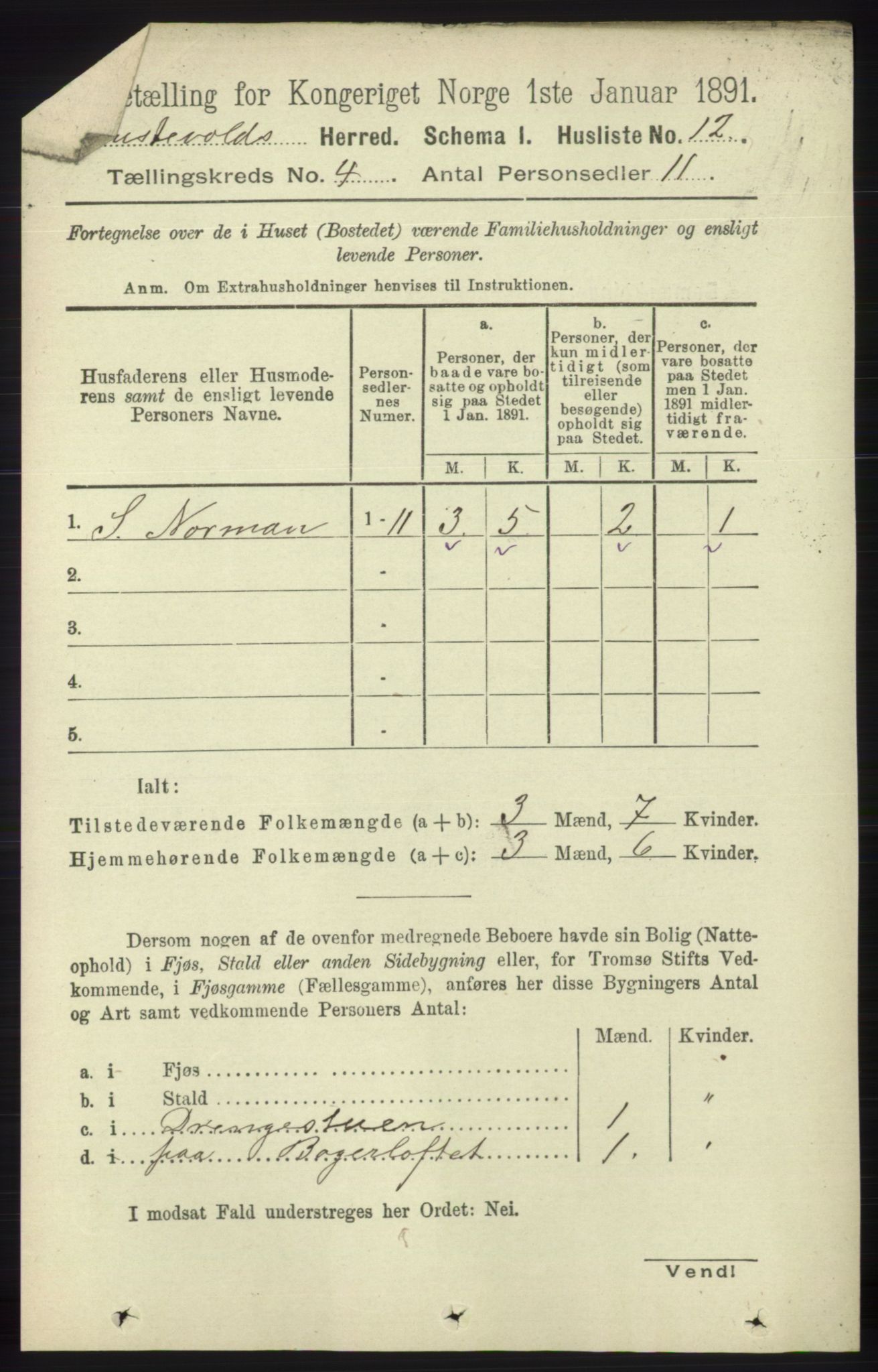 RA, Folketelling 1891 for 1244 Austevoll herred, 1891, s. 1342