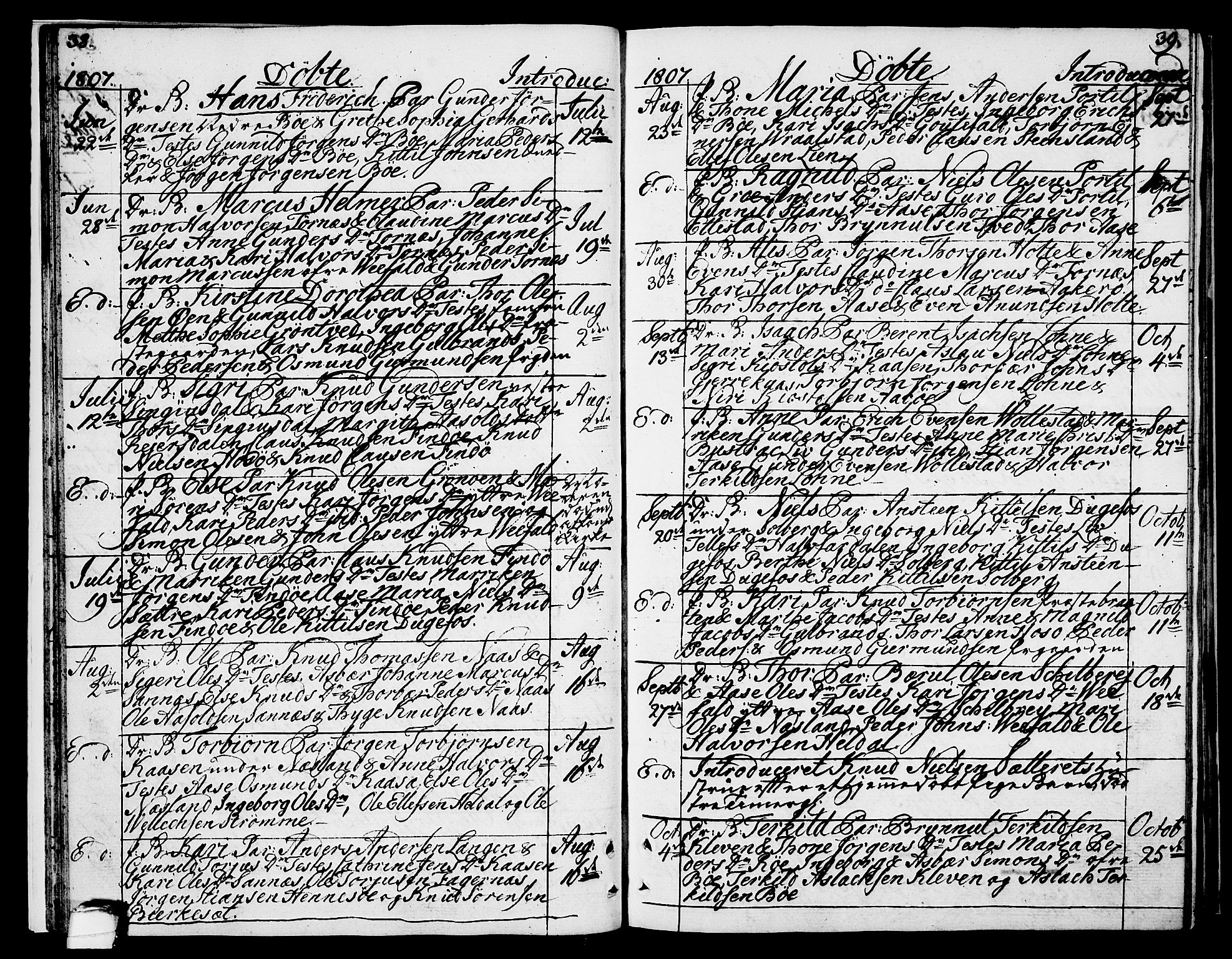 Drangedal kirkebøker, SAKO/A-258/F/Fa/L0004: Ministerialbok nr. 4, 1802-1814, s. 38-39