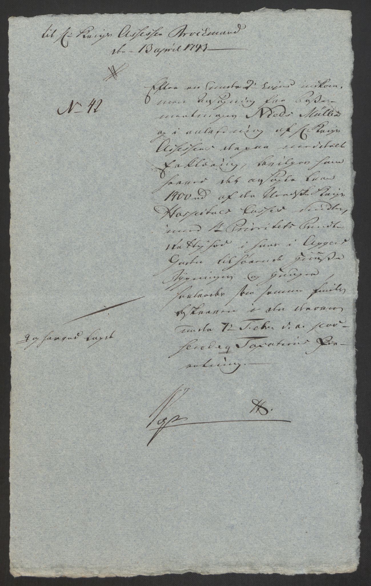 Forsvaret, Den norske kvesthuskasse/krigshospitalkasse, AV/RA-RAFA-1887/F/Fa/L0008: Konsepter, 1790-1793, s. 1082