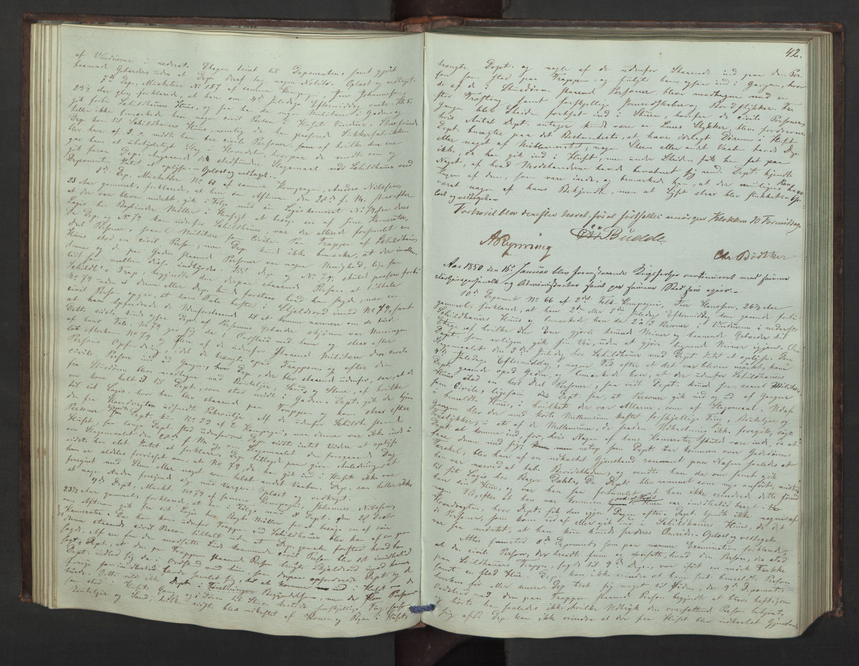 Forsvaret, Generalauditøren, AV/RA-RAFA-1772/F/Fg/Fgc/L0015: Justitsprotokoller, 1848-1850, s. 41b-42a