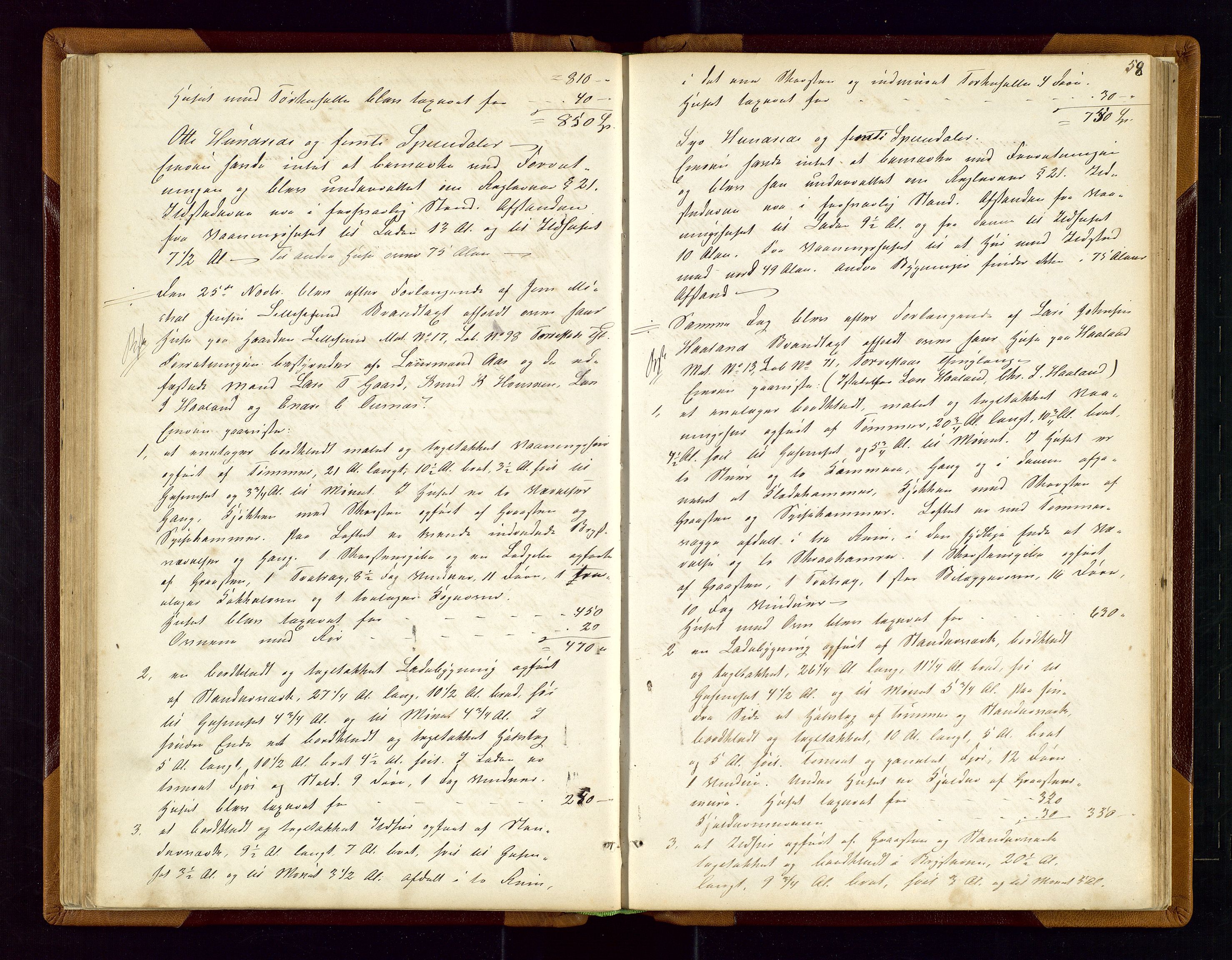 Torvestad lensmannskontor, AV/SAST-A-100307/1/Goa/L0001: "Brandtaxationsprotokol for Torvestad Thinglag", 1867-1883, s. 57b-58a