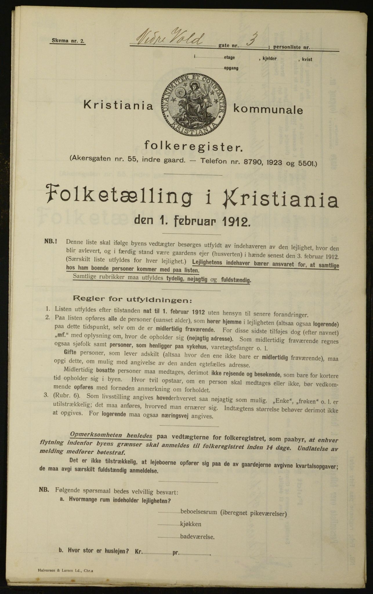 OBA, Kommunal folketelling 1.2.1912 for Kristiania, 1912, s. 70133