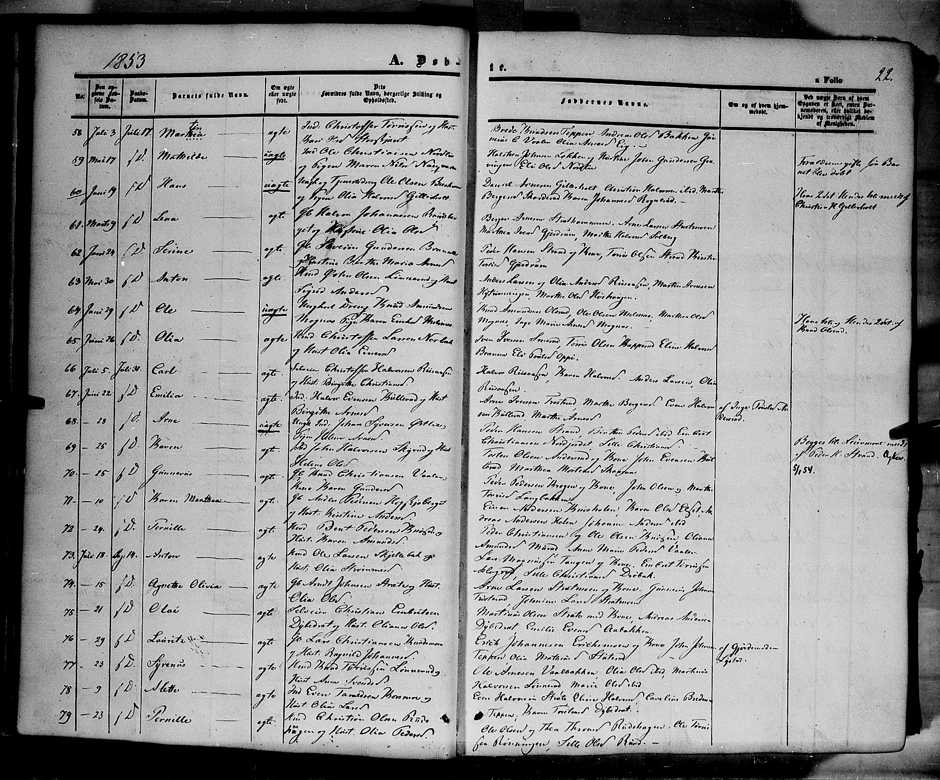 Våler prestekontor, Hedmark, AV/SAH-PREST-040/H/Ha/Haa/L0001: Ministerialbok nr. 1, 1849-1878, s. 22