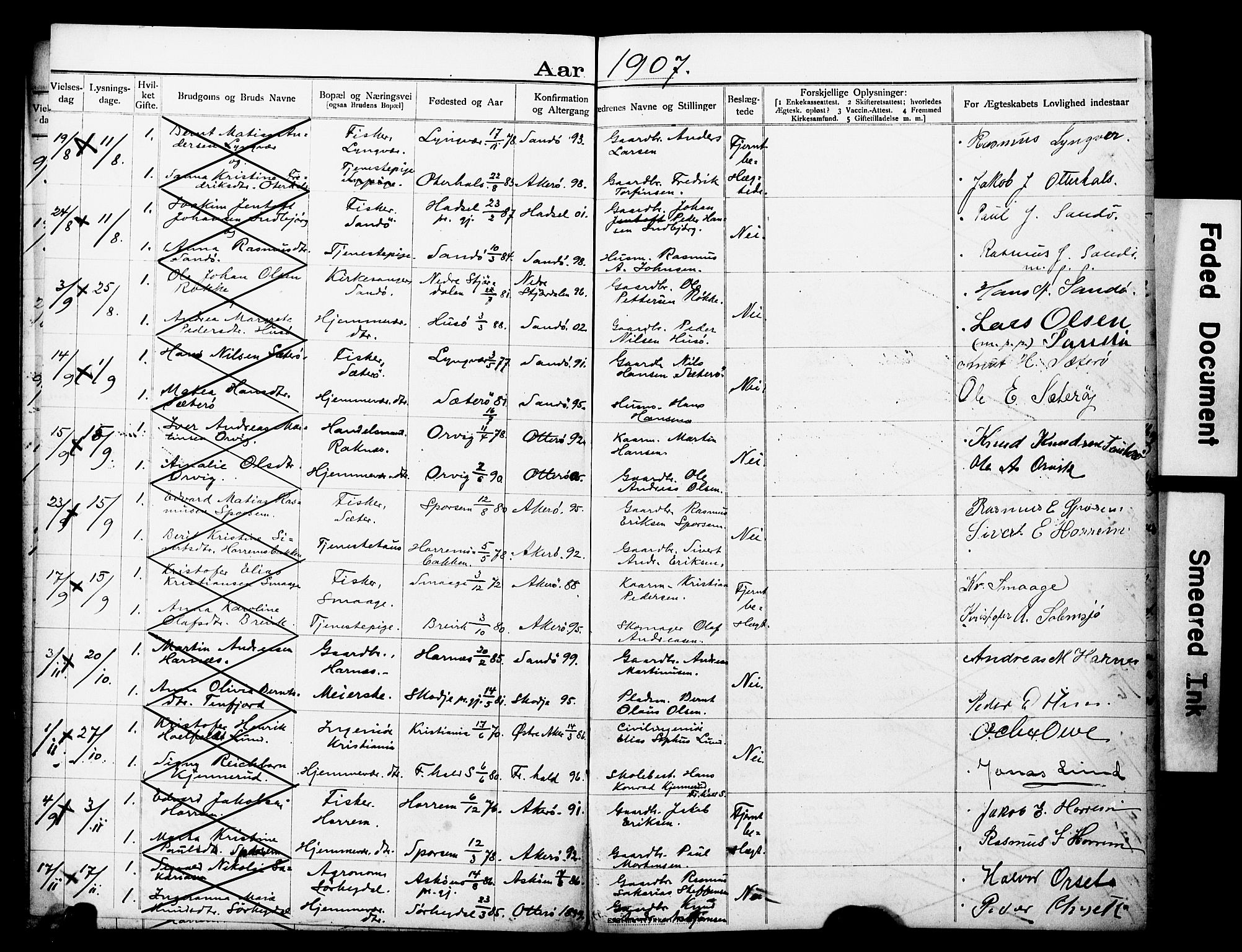 Ministerialprotokoller, klokkerbøker og fødselsregistre - Møre og Romsdal, AV/SAT-A-1454/560/L0723: Lysningsprotokoll nr. 560A07, 1903-1916