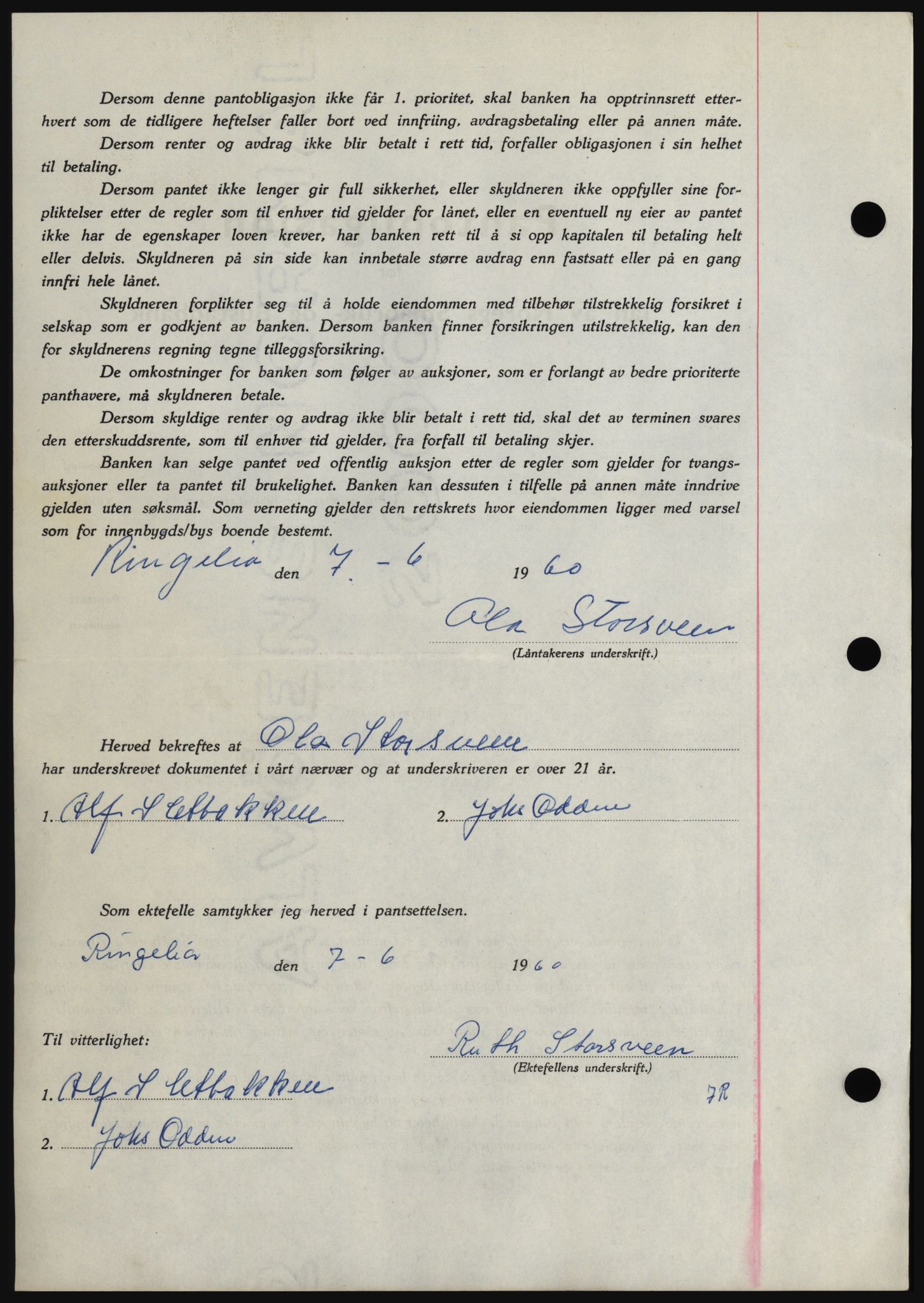 Hadeland og Land tingrett, SAH/TING-010/H/Hb/Hbc/L0043: Pantebok nr. B43, 1960-1960, Dagboknr: 1952/1960