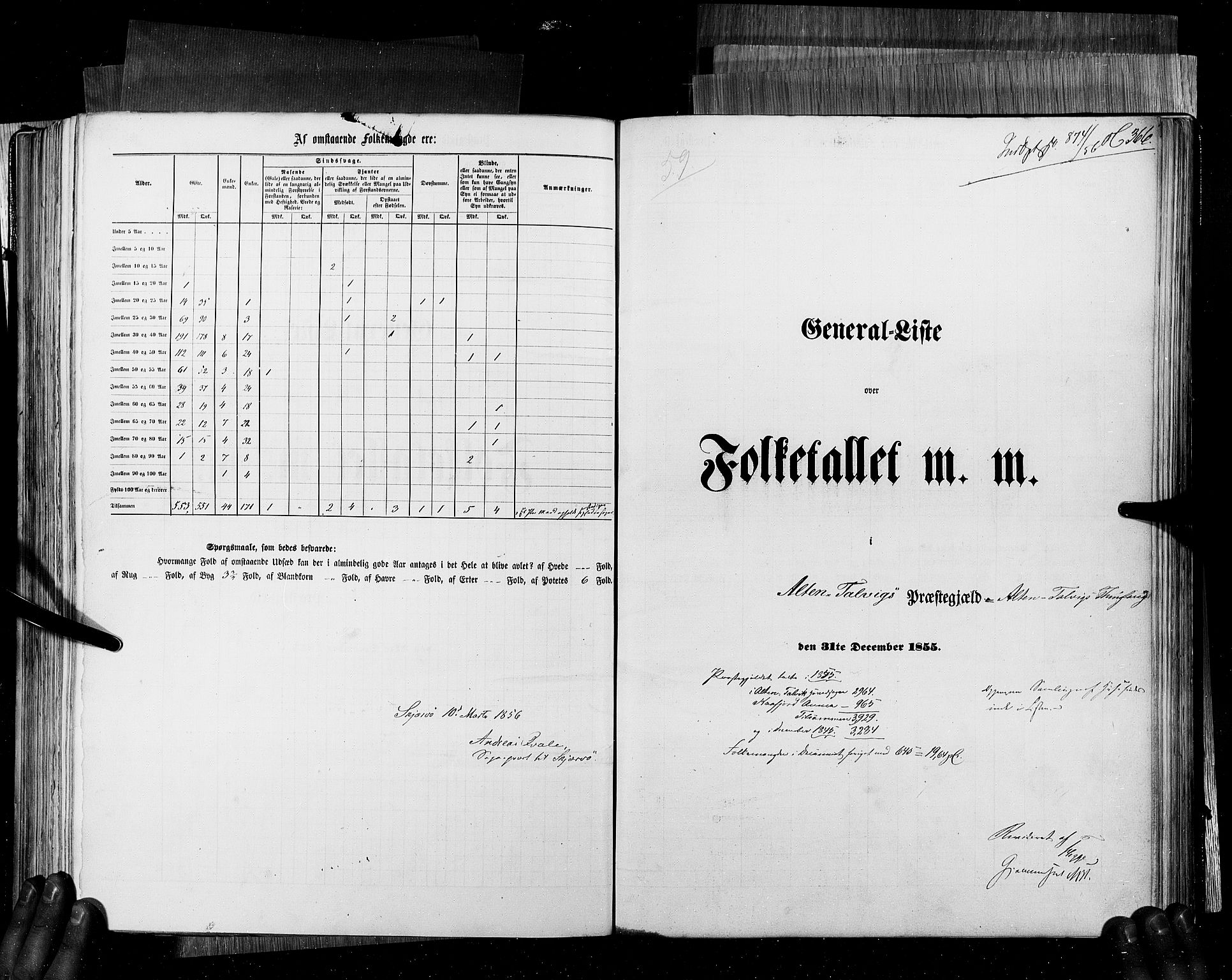 RA, Folketellingen 1855, bind 6B: Nordland amt og Finnmarken amt, 1855, s. 366