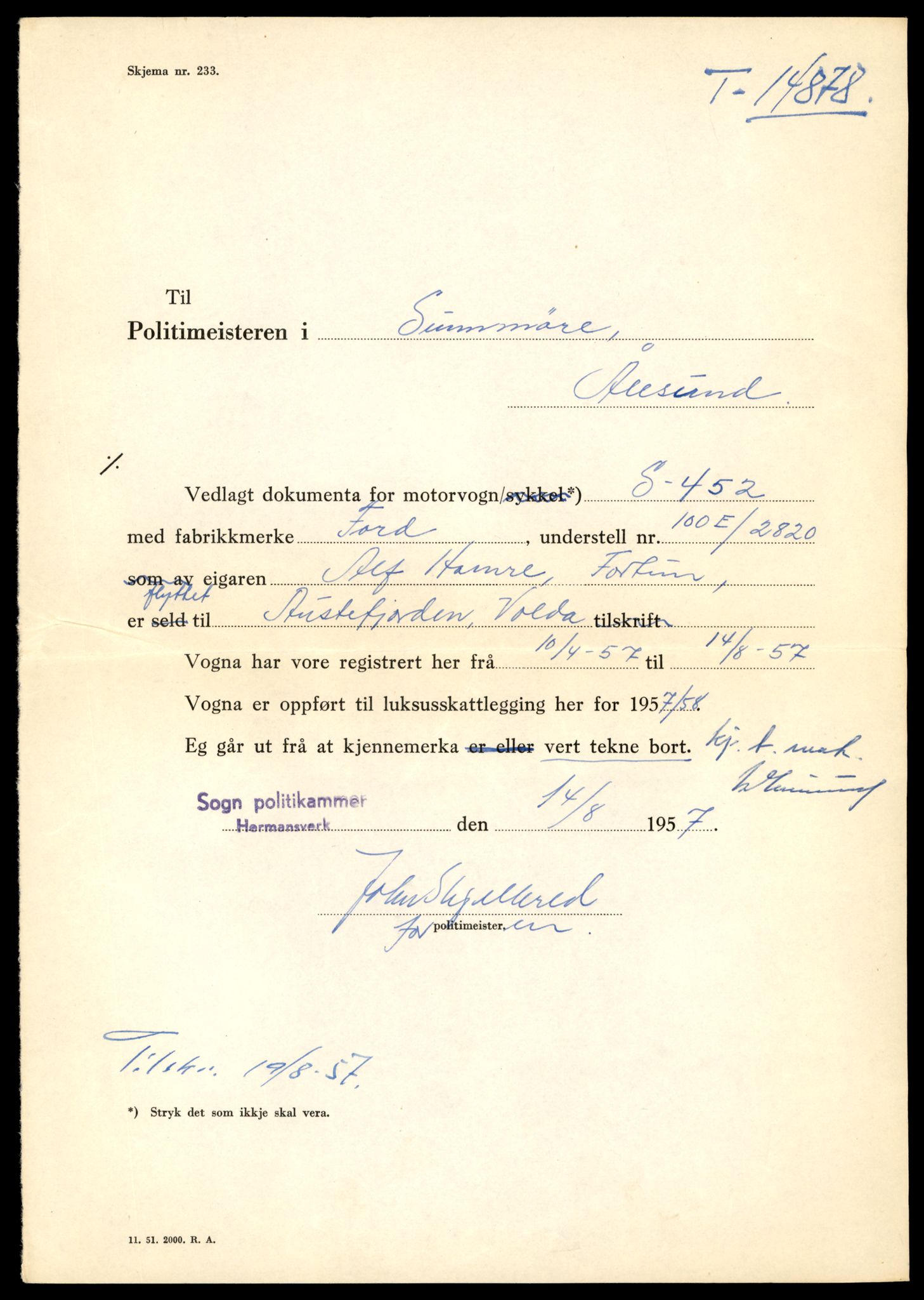 Møre og Romsdal vegkontor - Ålesund trafikkstasjon, AV/SAT-A-4099/F/Fe/L0049: Registreringskort for kjøretøy T 14864 - T 18613, 1927-1998, s. 371