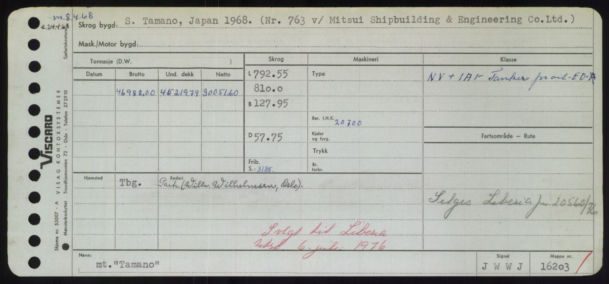 Sjøfartsdirektoratet med forløpere, Skipsmålingen, RA/S-1627/H/Hd/L0038: Fartøy, T-Th, s. 109