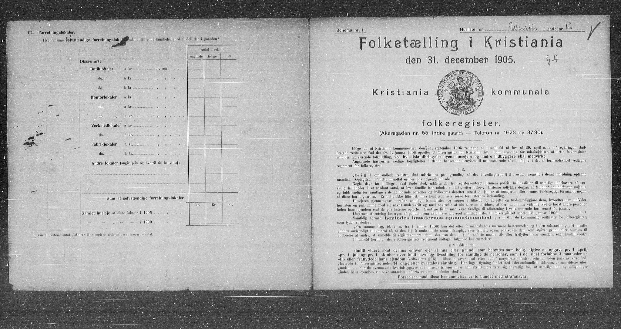 OBA, Kommunal folketelling 31.12.1905 for Kristiania kjøpstad, 1905, s. 67384