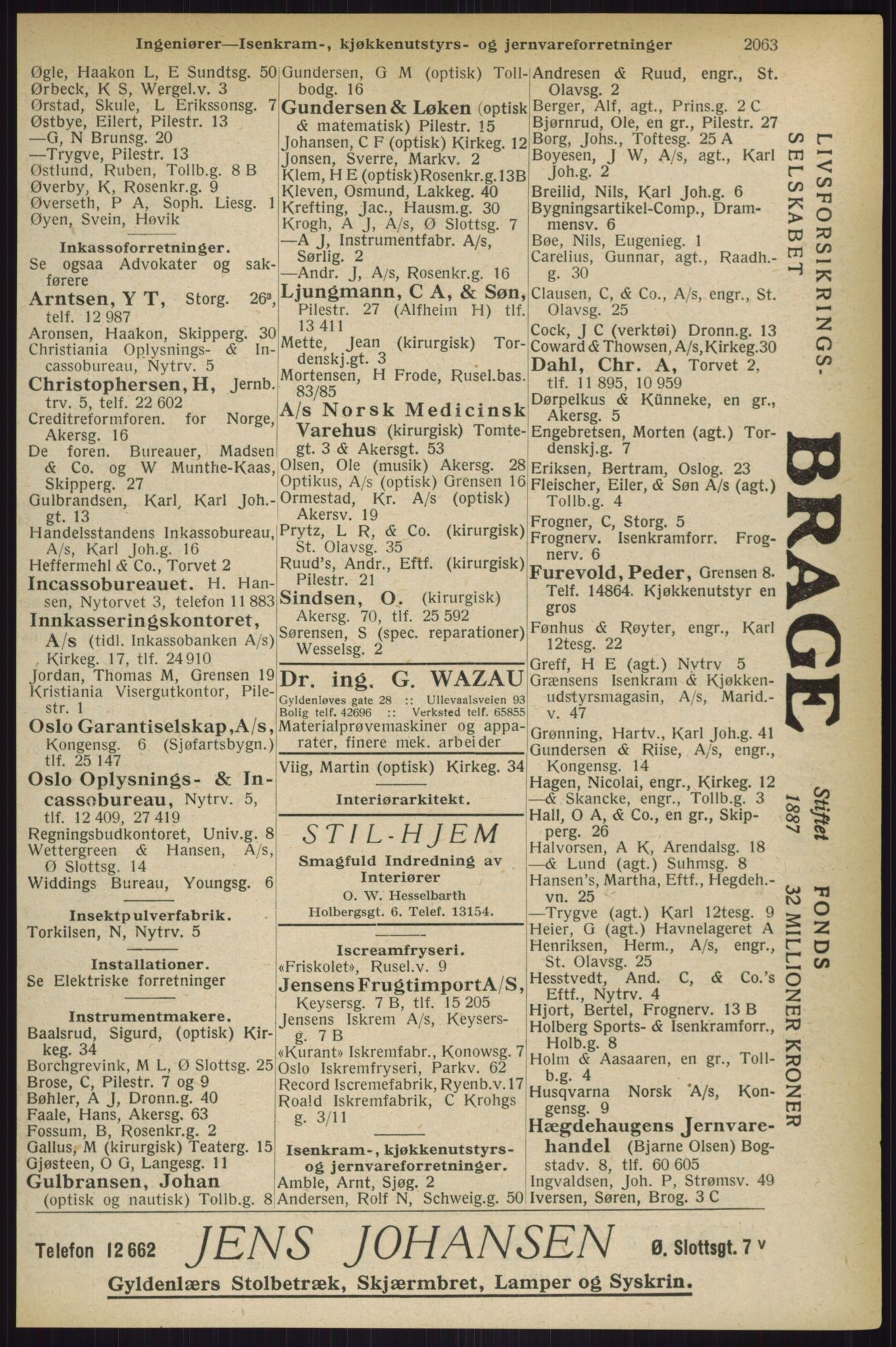 Kristiania/Oslo adressebok, PUBL/-, 1927, s. 2063
