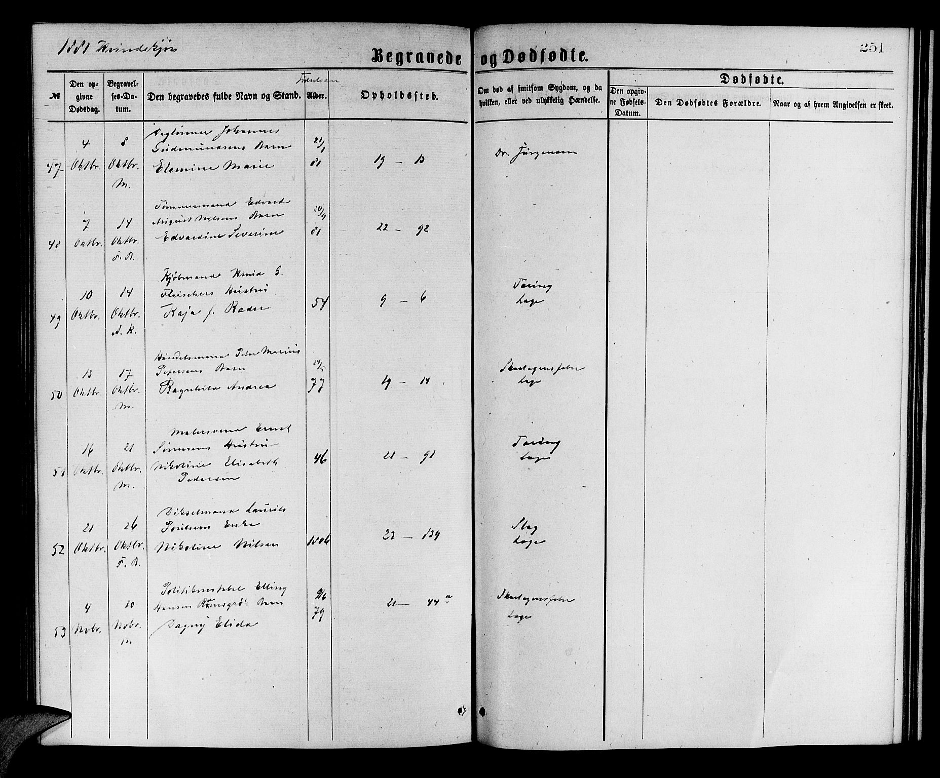 Korskirken sokneprestembete, AV/SAB-A-76101/H/Hab: Klokkerbok nr. E 3, 1871-1883, s. 251